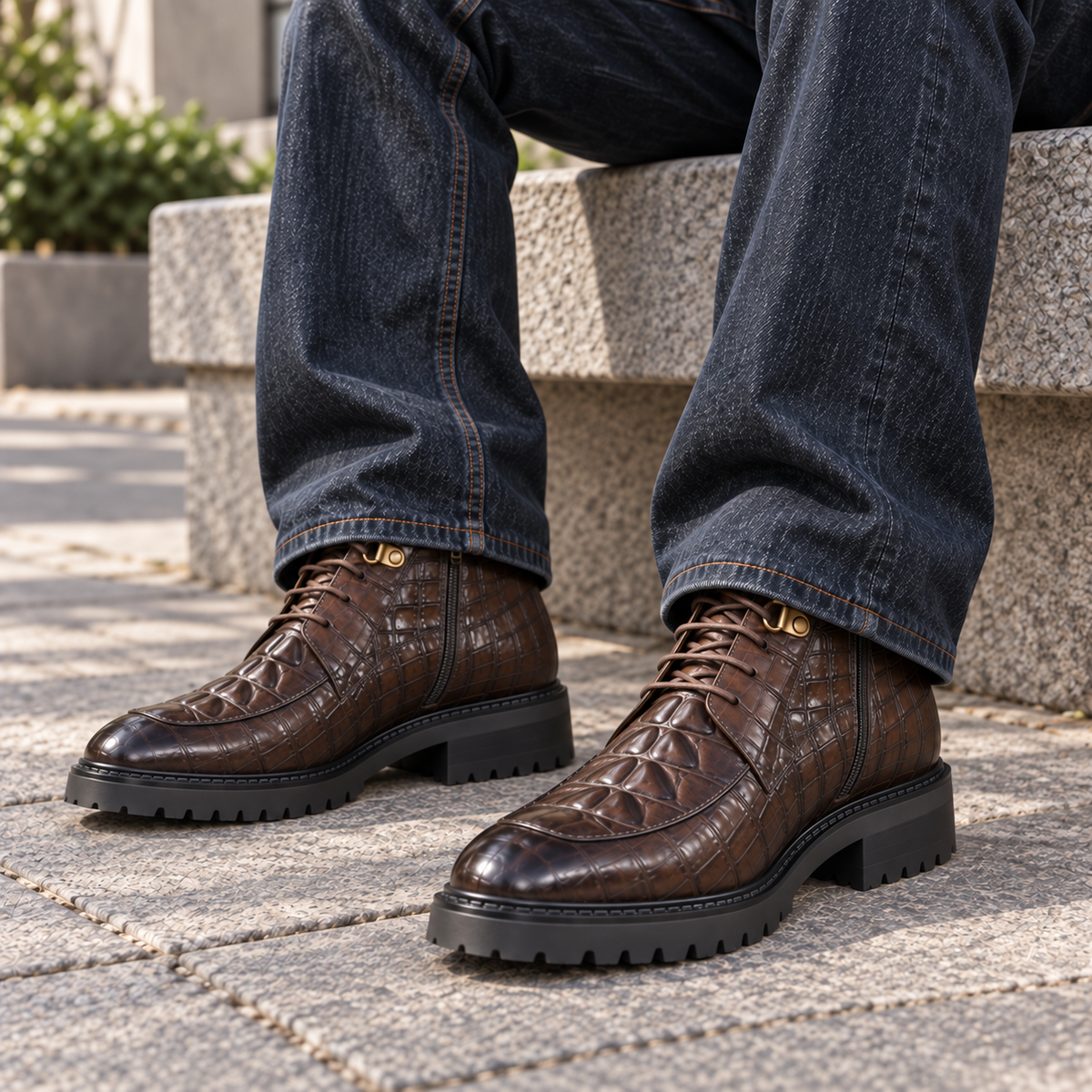Jordan Craig Cognac Stitched Jean - Raw Blue