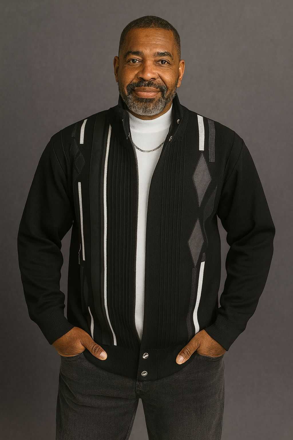 Silversilk Sweater Jacket (Black) 11009