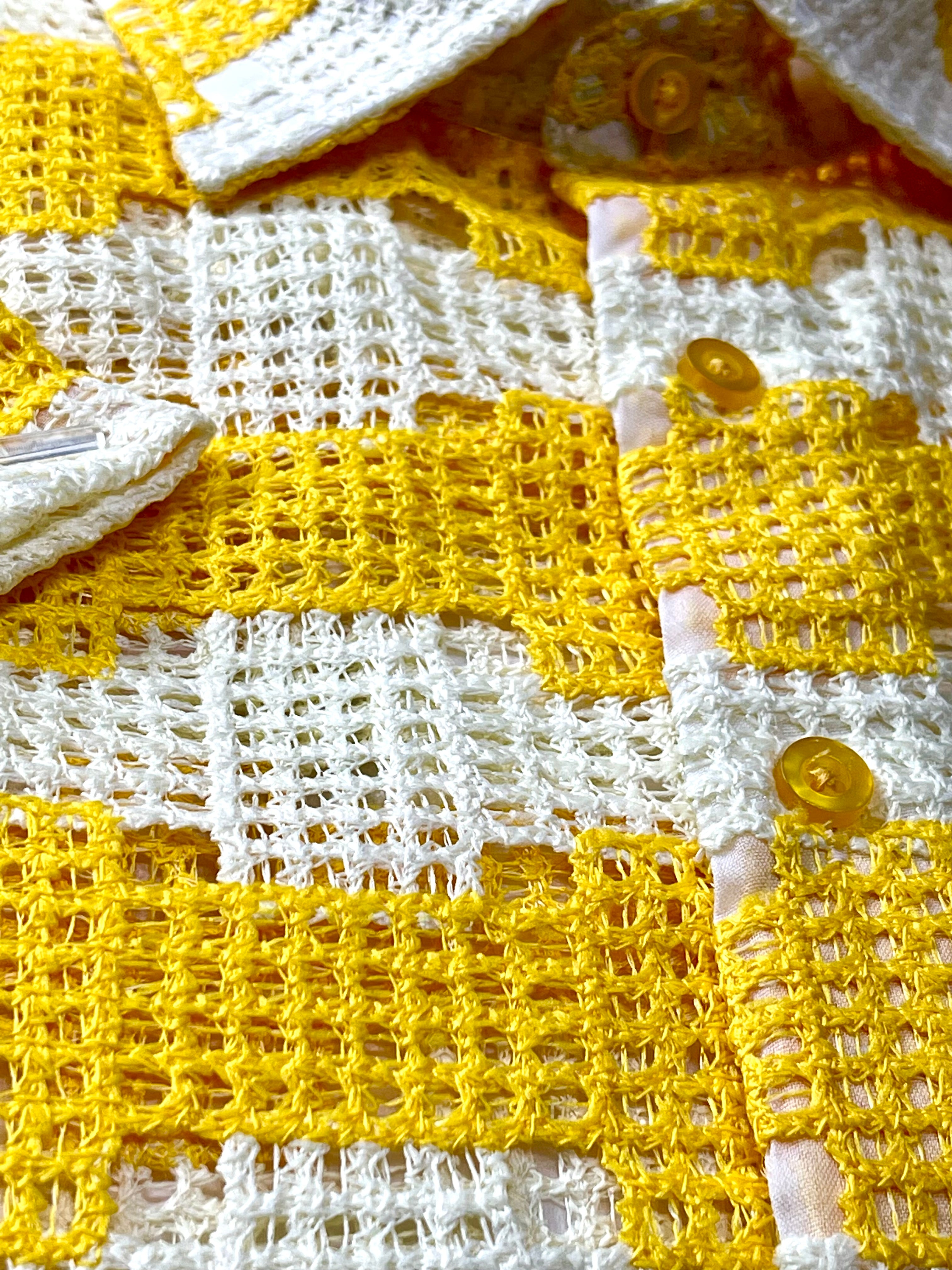 Lanzino "Woven" Short Sleeve Shirt (Yellow) 076