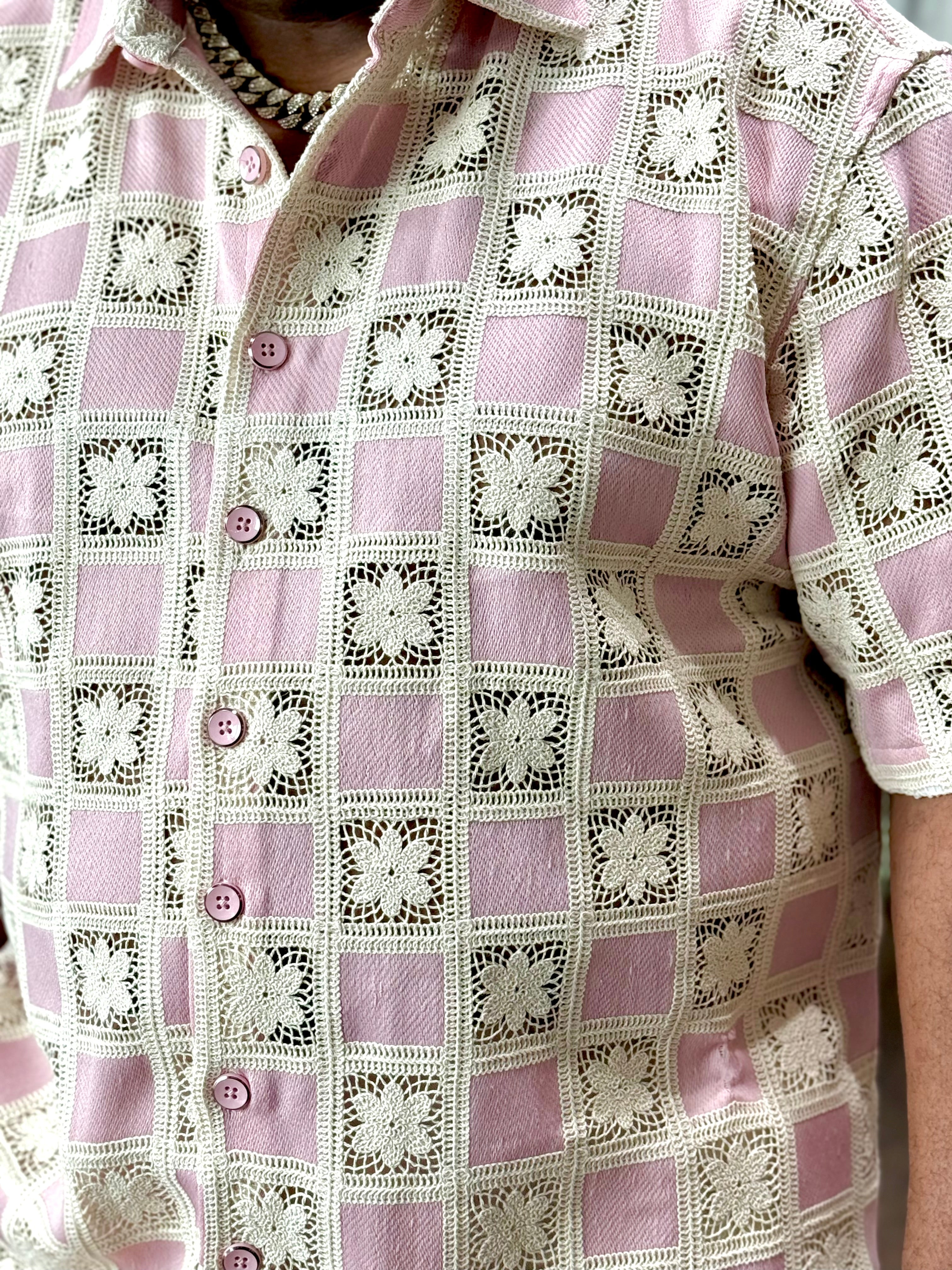 Lanzino "Luxe" Short Sleeve Shirt (Pink) 119