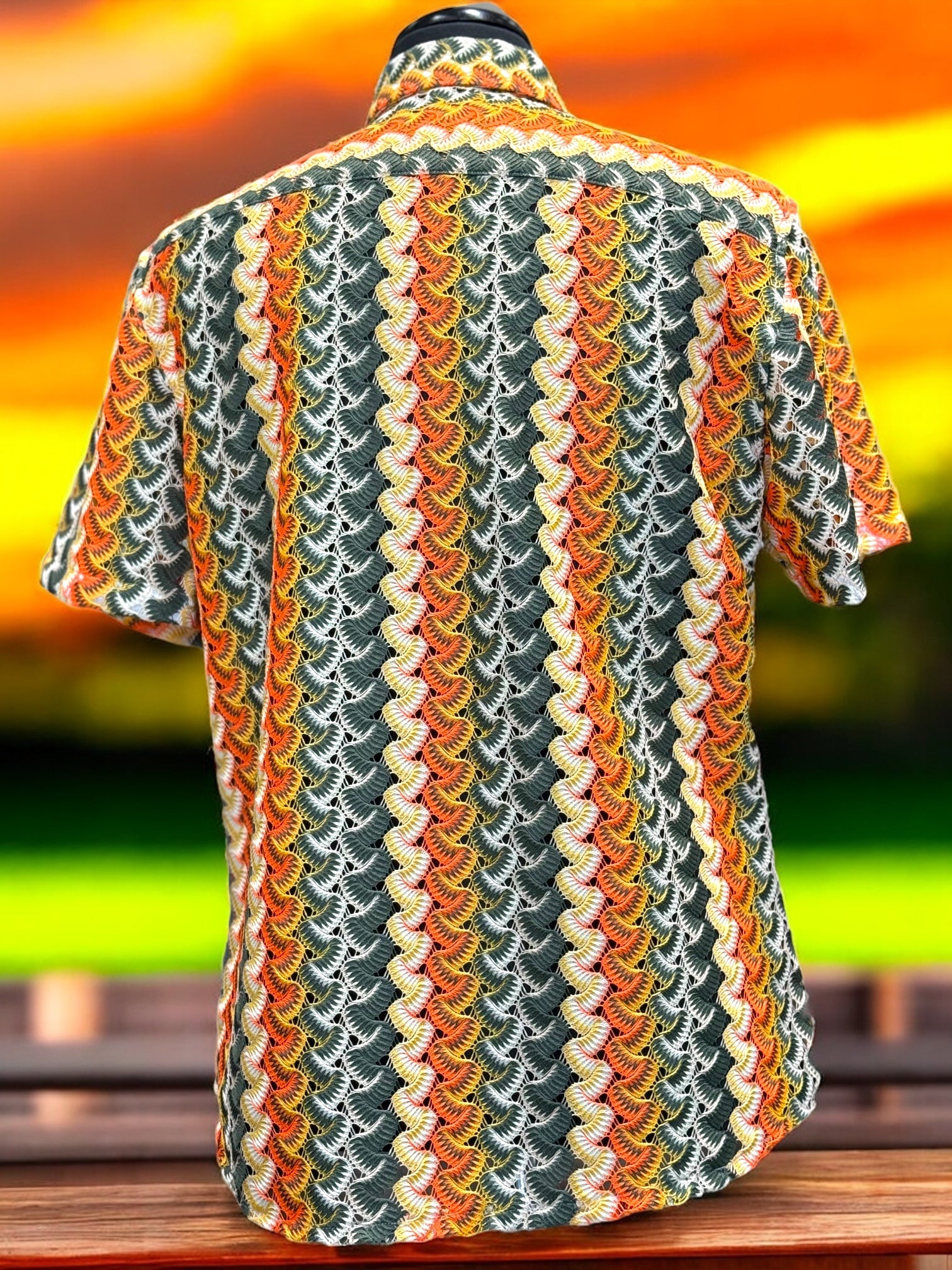 Lanzino "Woven" Short Sleeve Shirt (Olive) 119