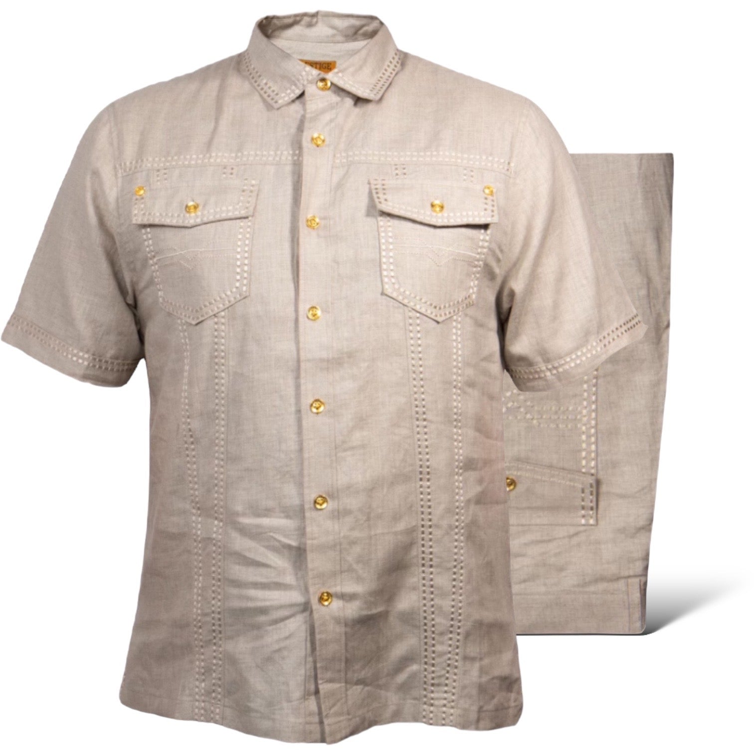 Prestige Men’s Linen Pant Set – Oatmeal (399)