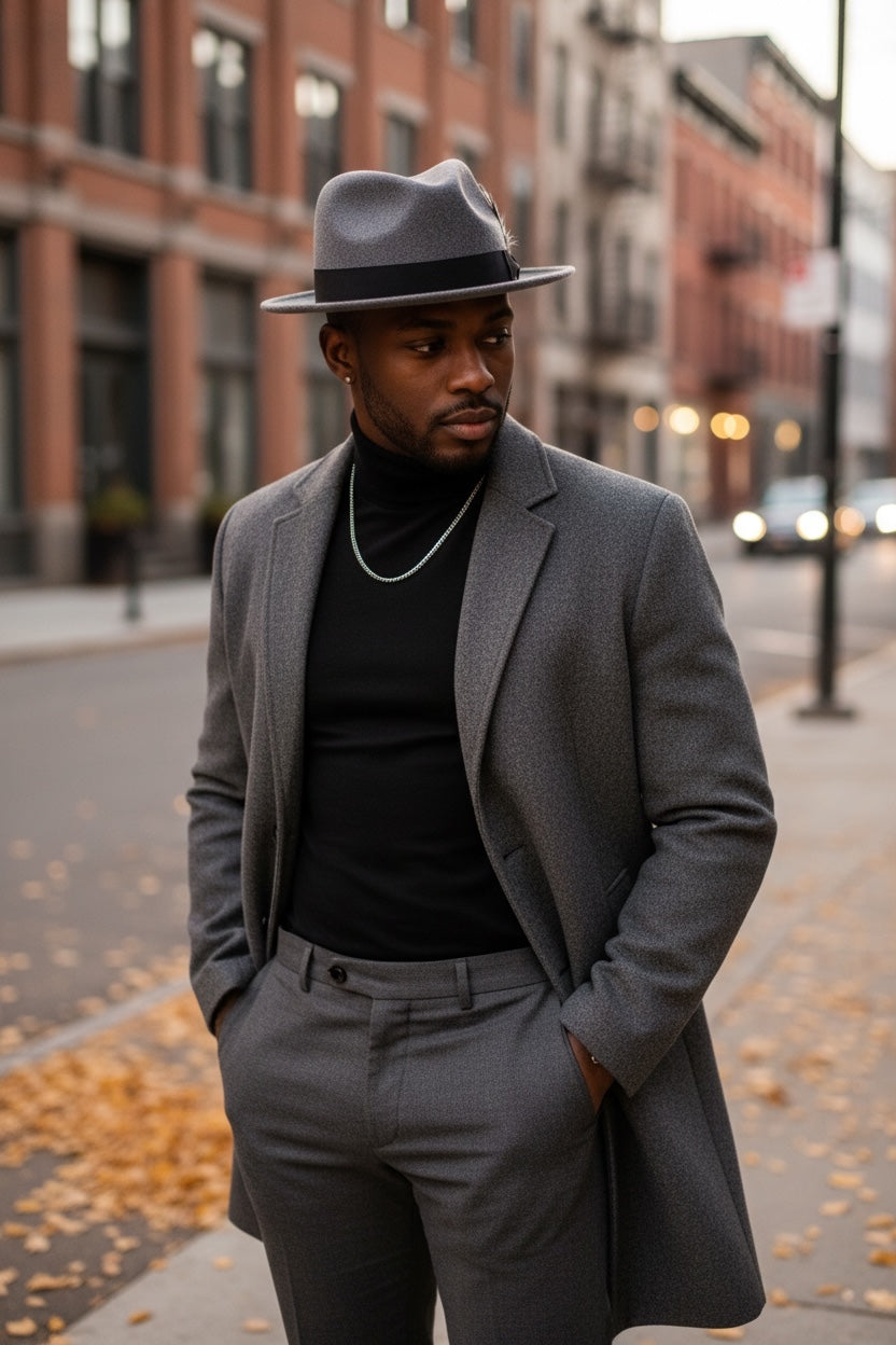 Bruno Capelo Stingy Brim Wool Hat (Heather Crown Royal)