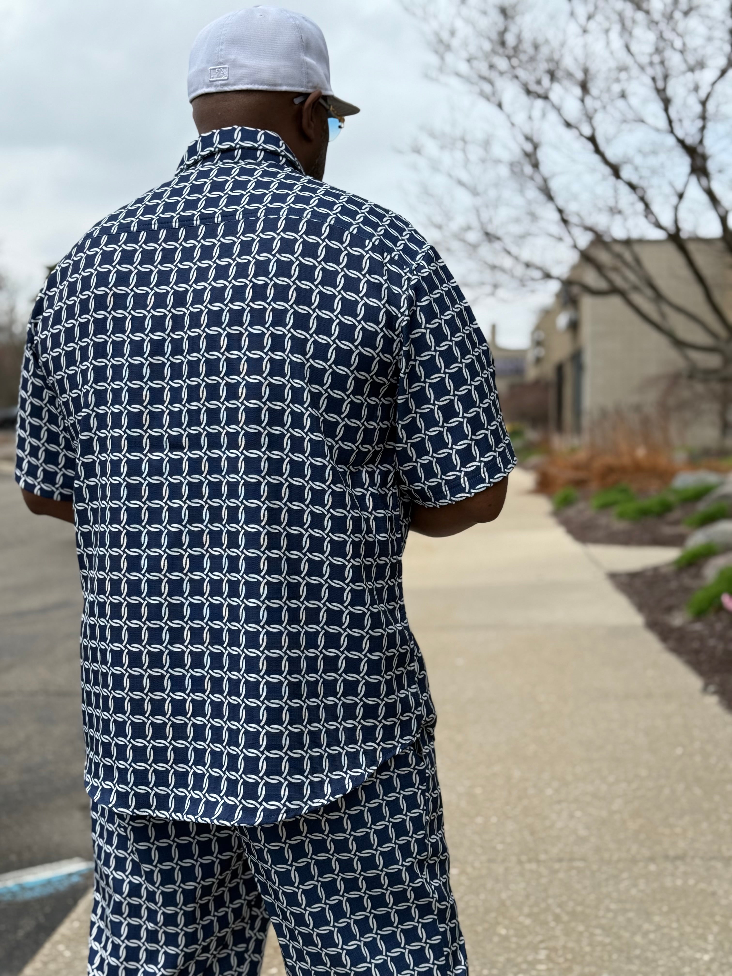 Lanzino Luxury Short Set (Navy) 220