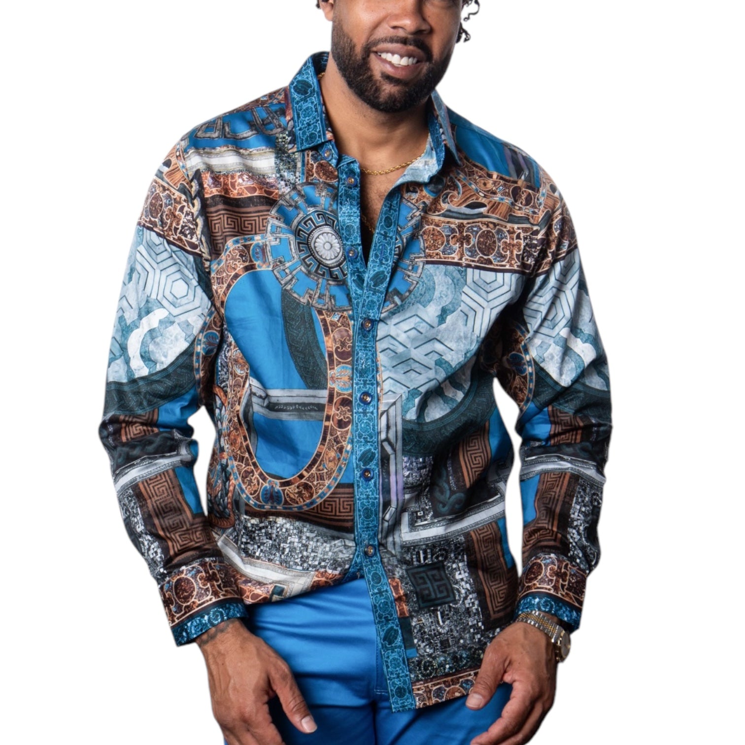 Prestige Cotton Luxury Shirt (Royal) 402