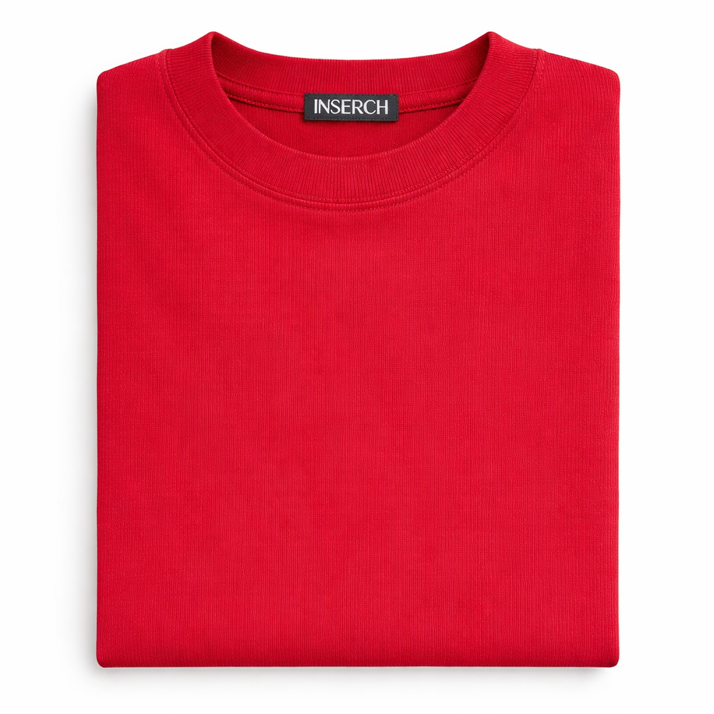 Inserch Men’s Short Sleeve Mock Neck Sweater - Chili Pepper