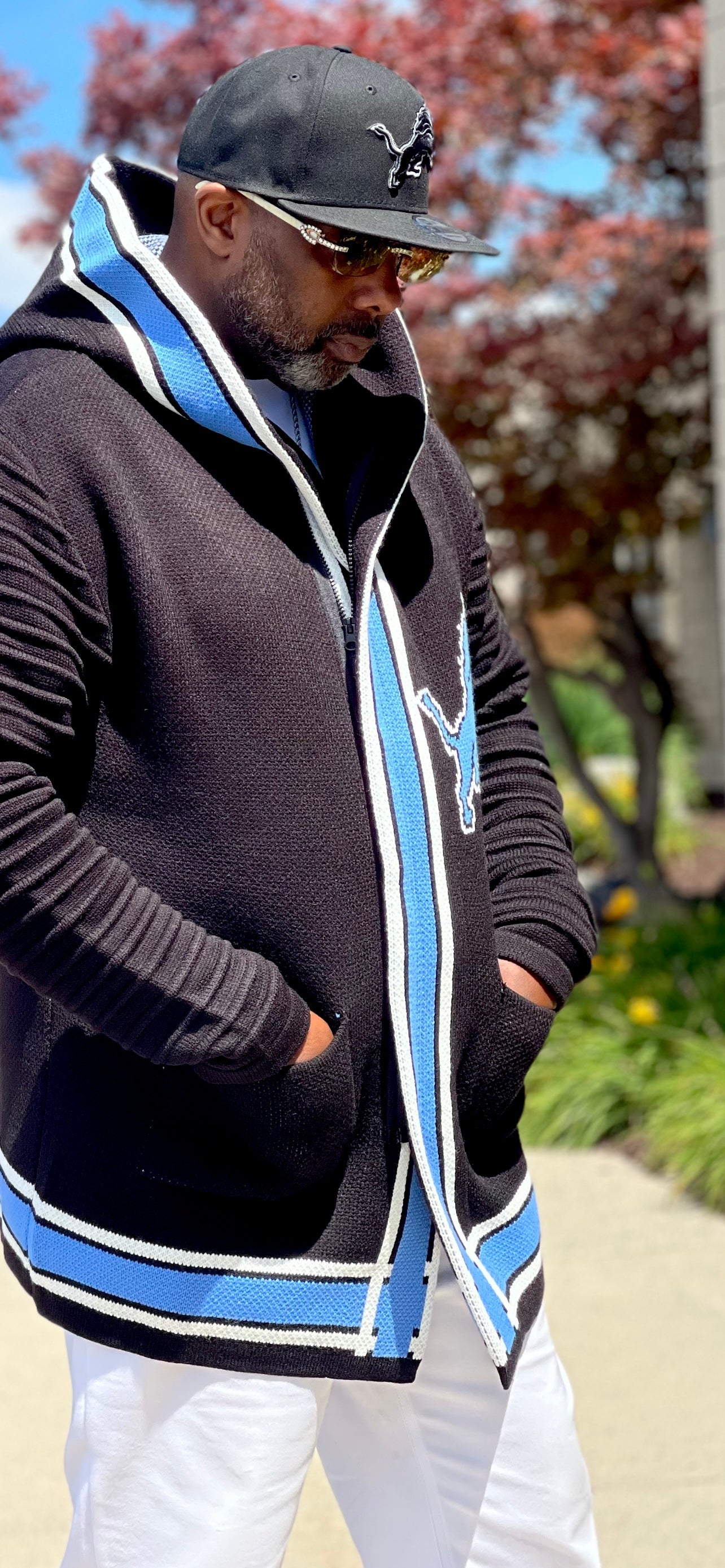 Detroit 3/4 Length Sweater Jacket – Black