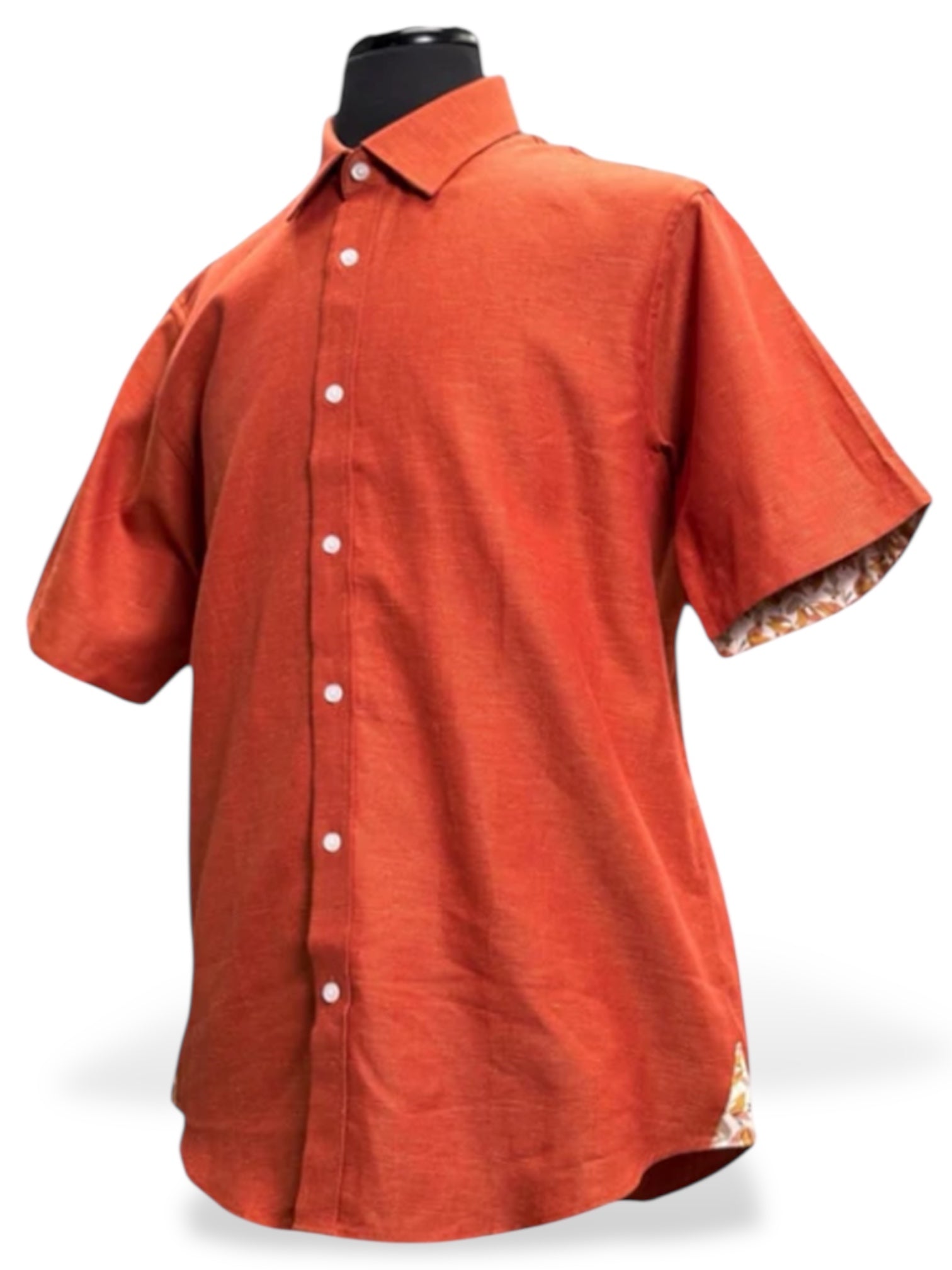 Inserch Linen S/S Shirt (Rust) 7172