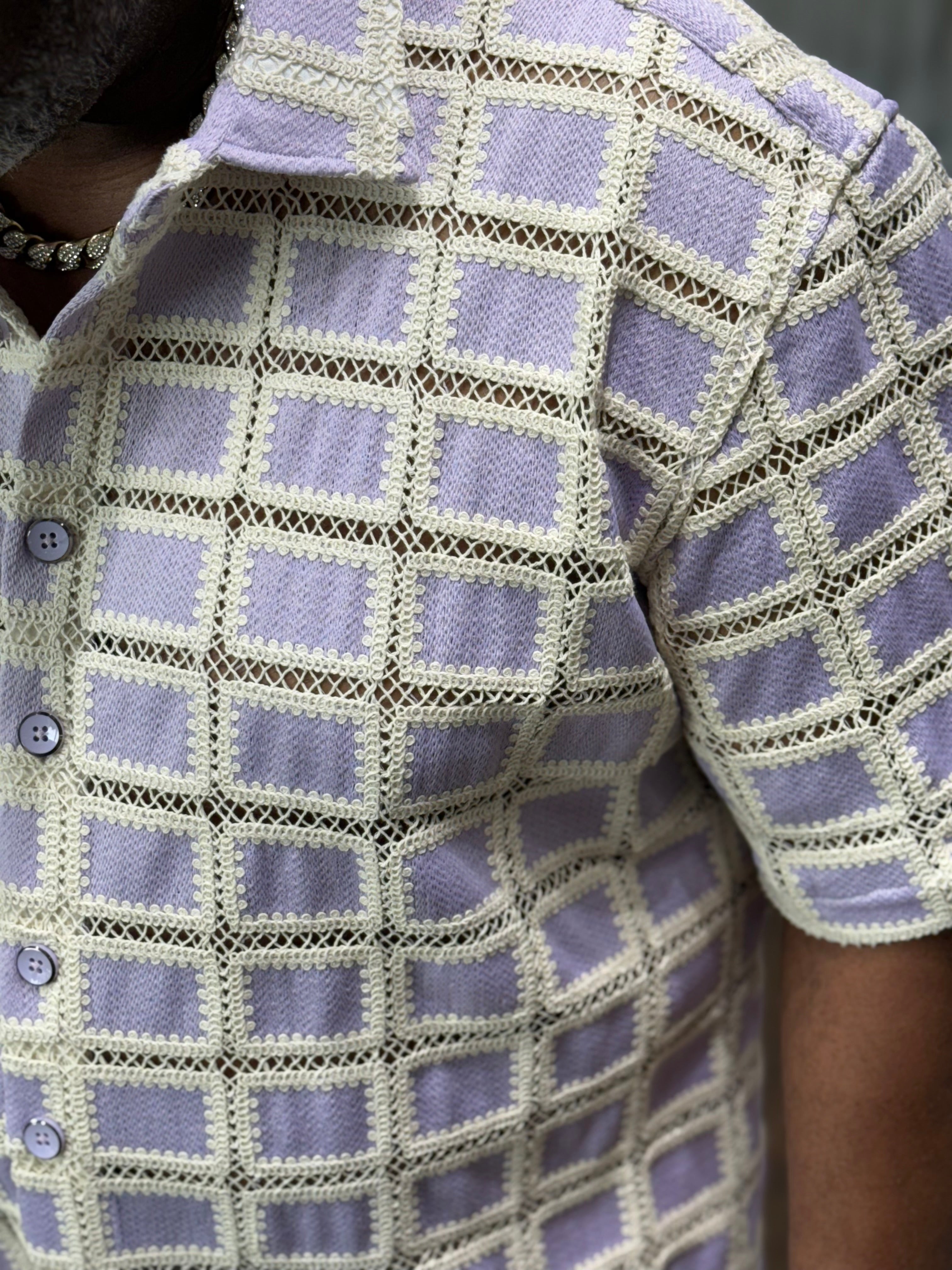 Lanzino "Luxe" Short Sleeve Shirt (Lilac) 119