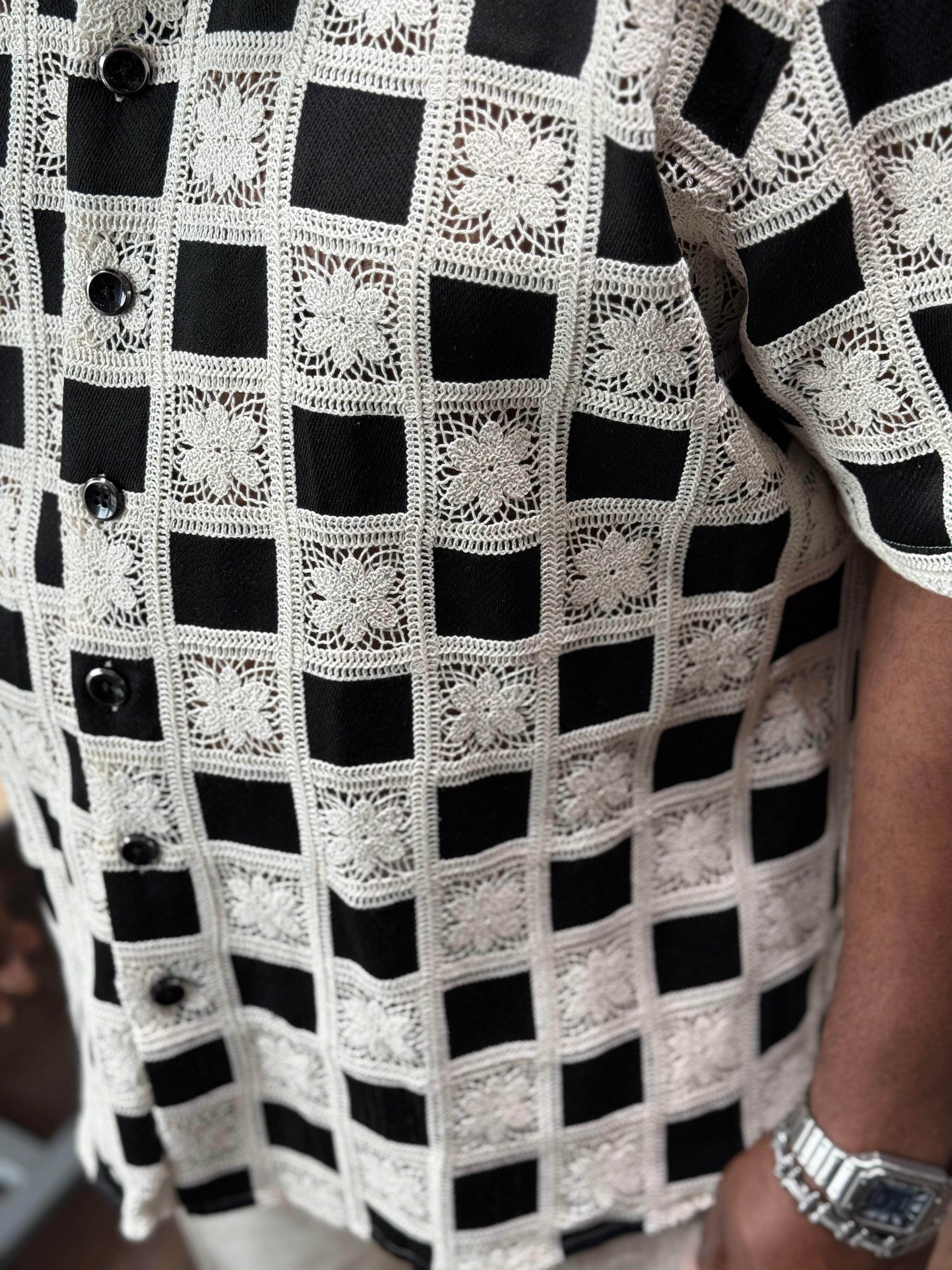 Lanzino "Luxe" Short Sleeve Shirt (Black) 119