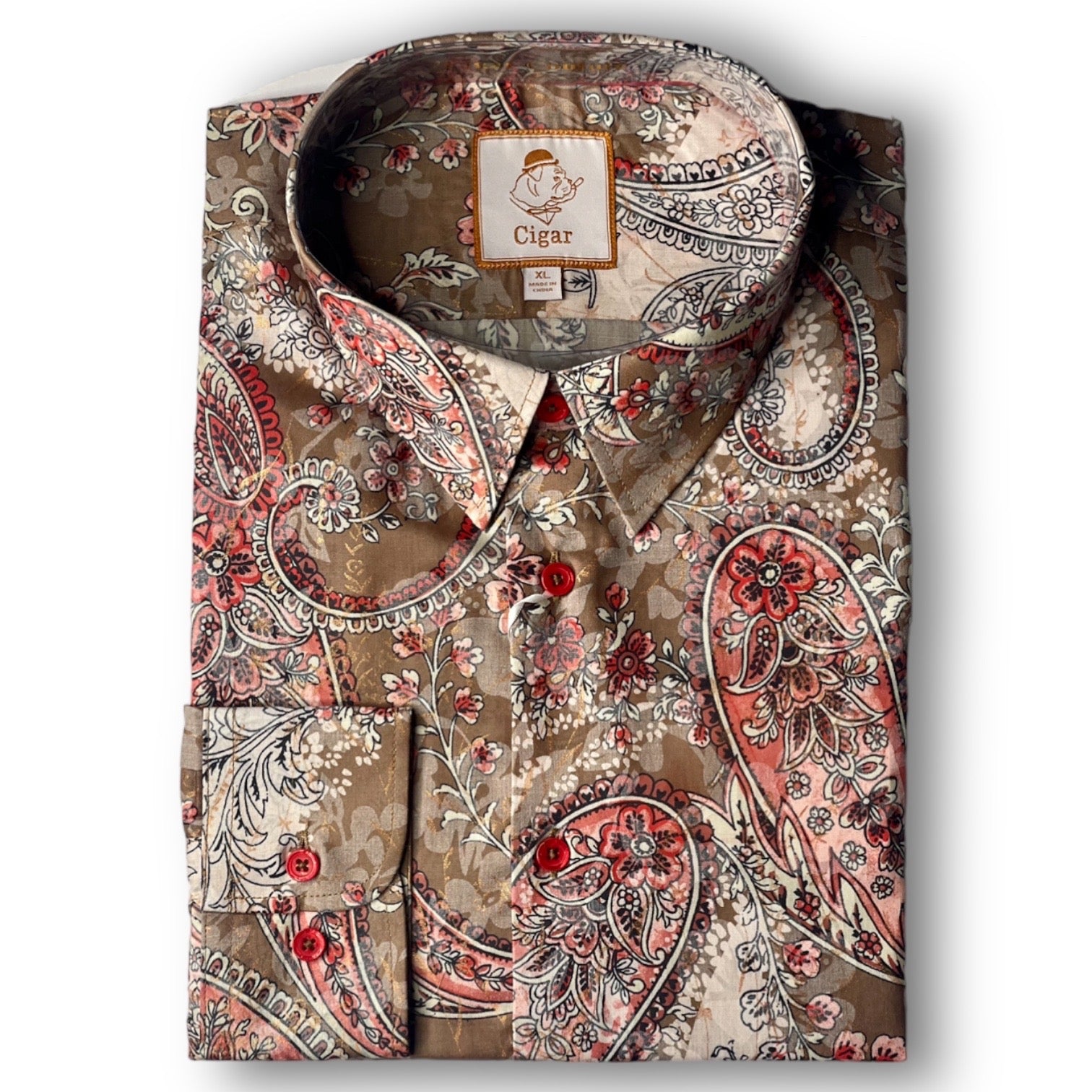 Cigar Couture "Sunset2" Shirt (Tan) 4618