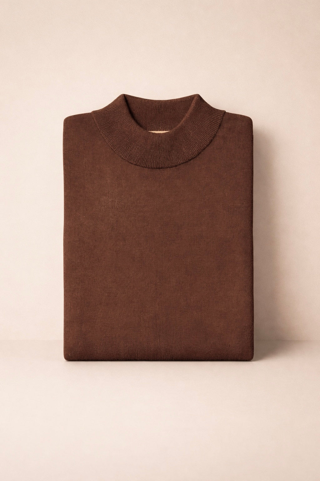 Inserch Cotton Blend Mock Sweater (Brown)