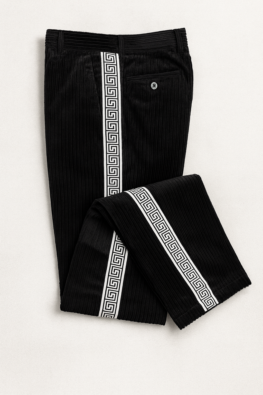 Prestige Greek Corduroy Pant (Black/White)