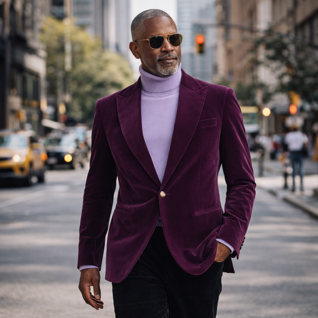 Inserch BL-007 Velvet Blazer Deep Violet