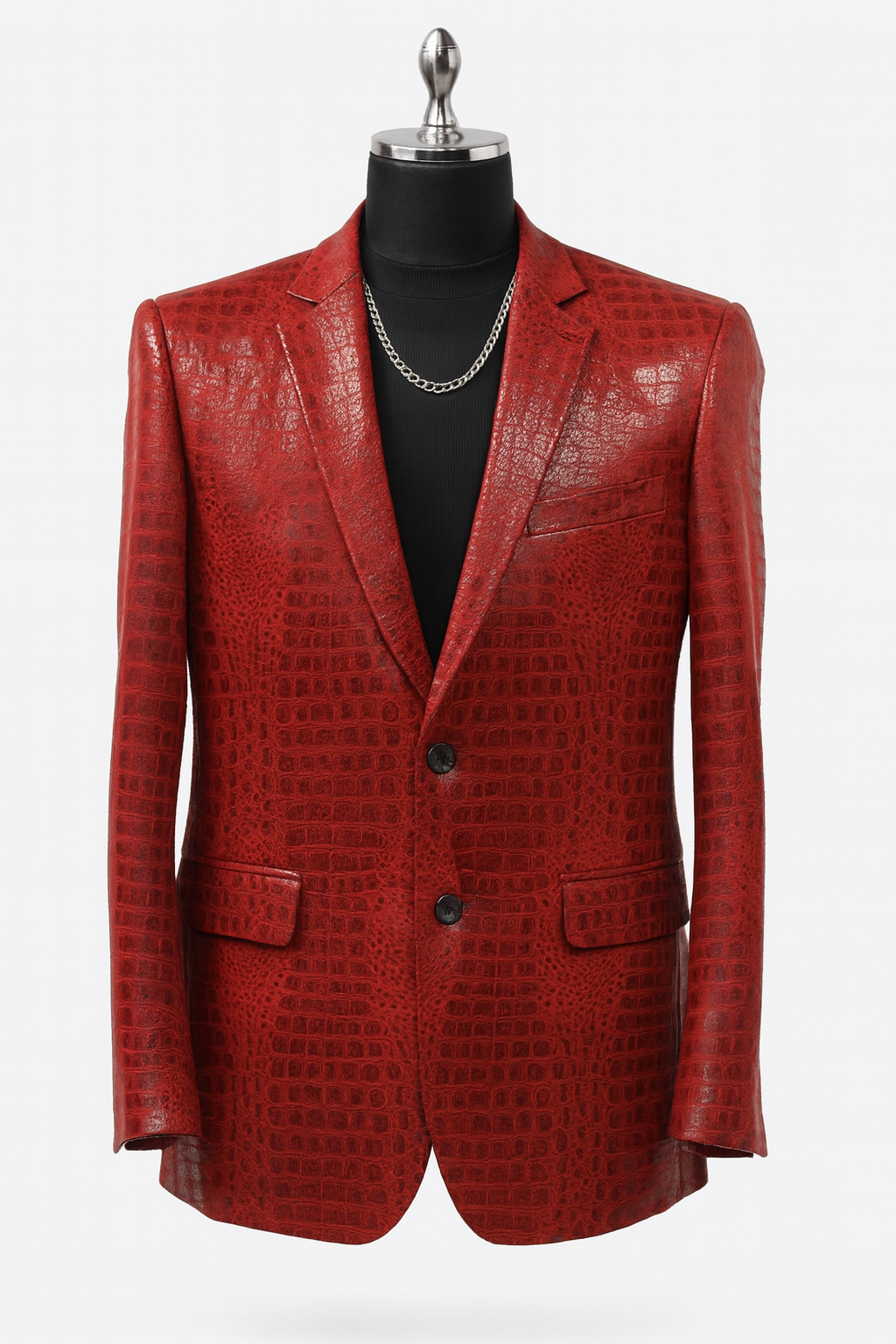 Croco Printed "King" Blazer (Red)