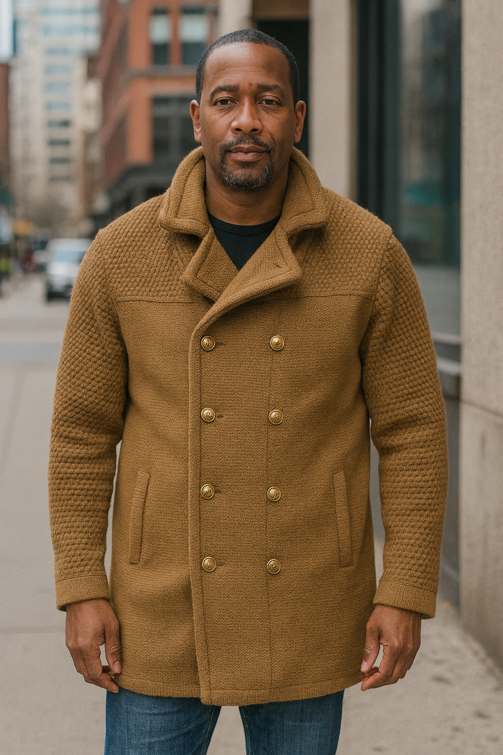 Lcr DB 3/4 Length Sweater (Tan)