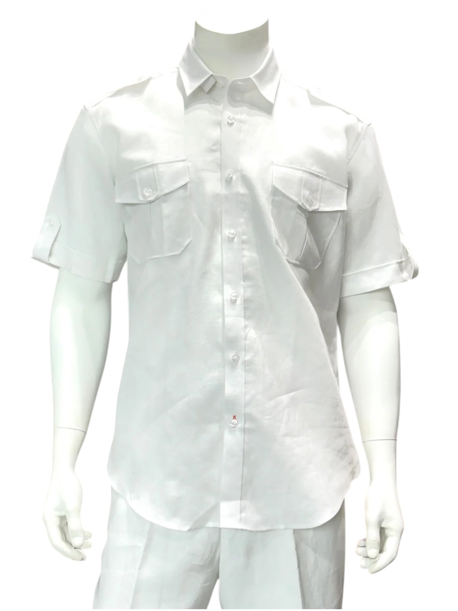 Inserch Military Linen Shirt (White)
