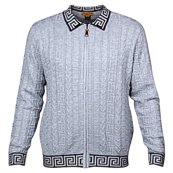 Prestige full zip + side pocket sweater (Gray) 459