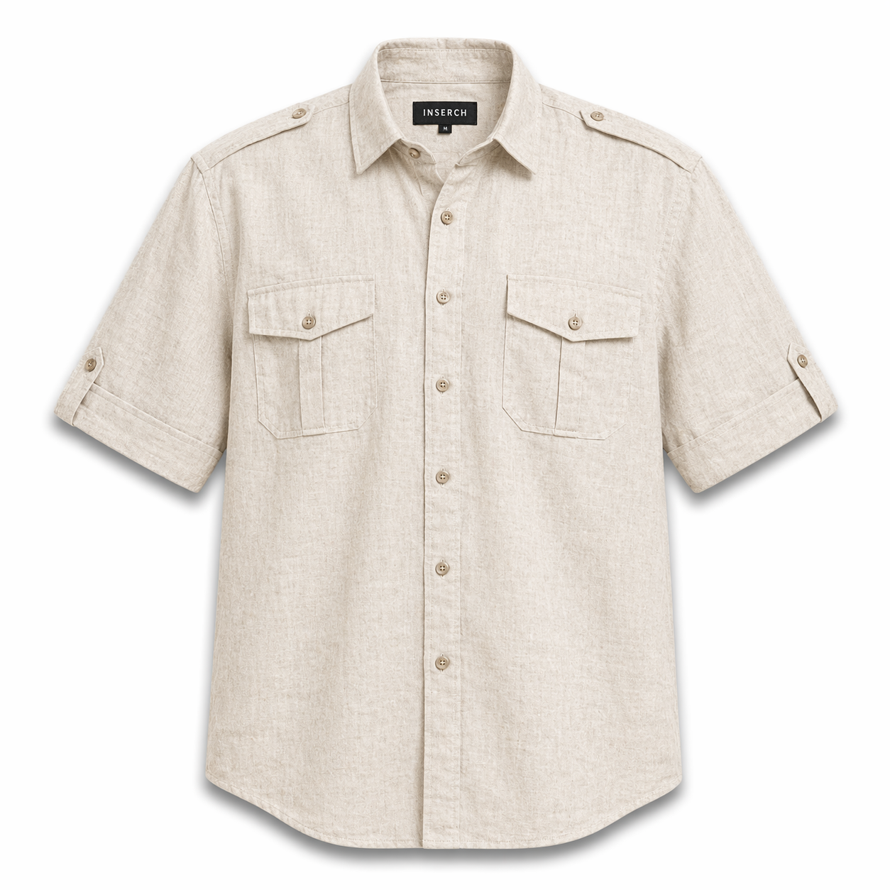 Inserch Military Linen Shirt (Oatmeal)