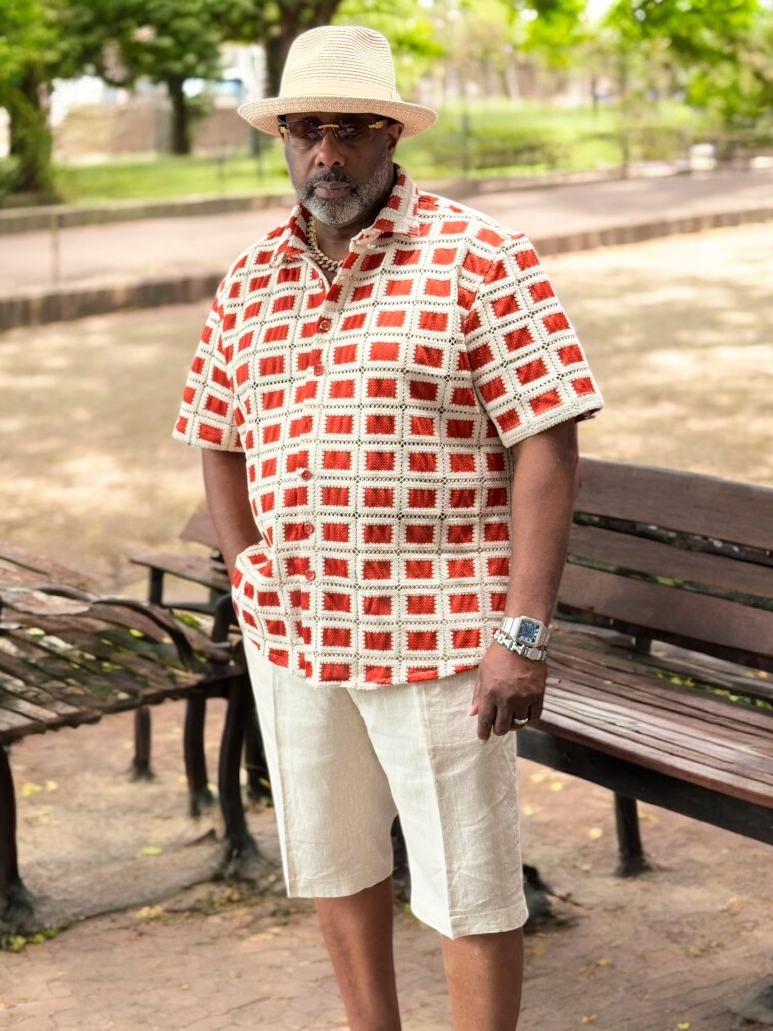 Lanzino "Luxe" Short Sleeve Shirt (Rust) 119