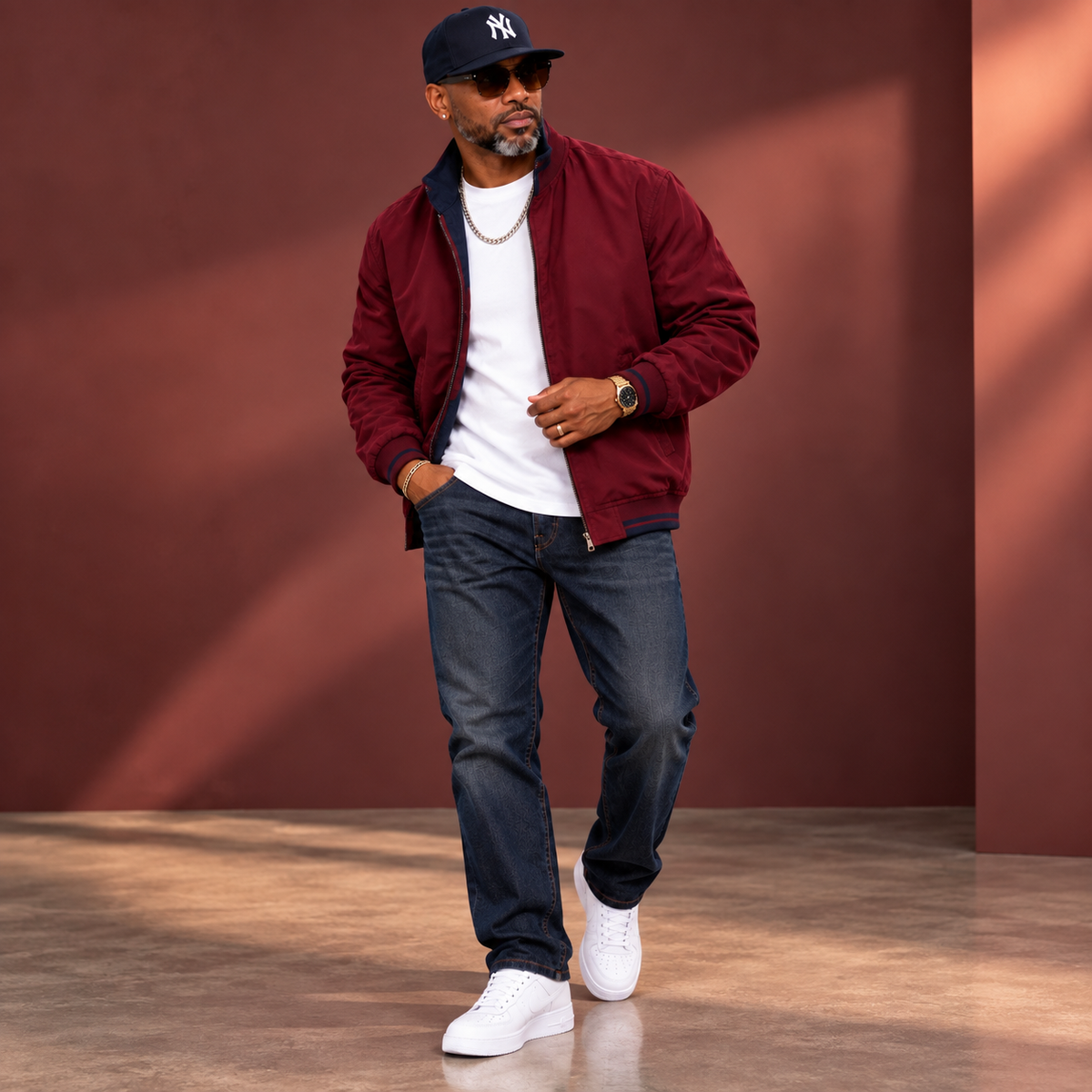 Enzo Reversible Car Coat Burgundy/Navy