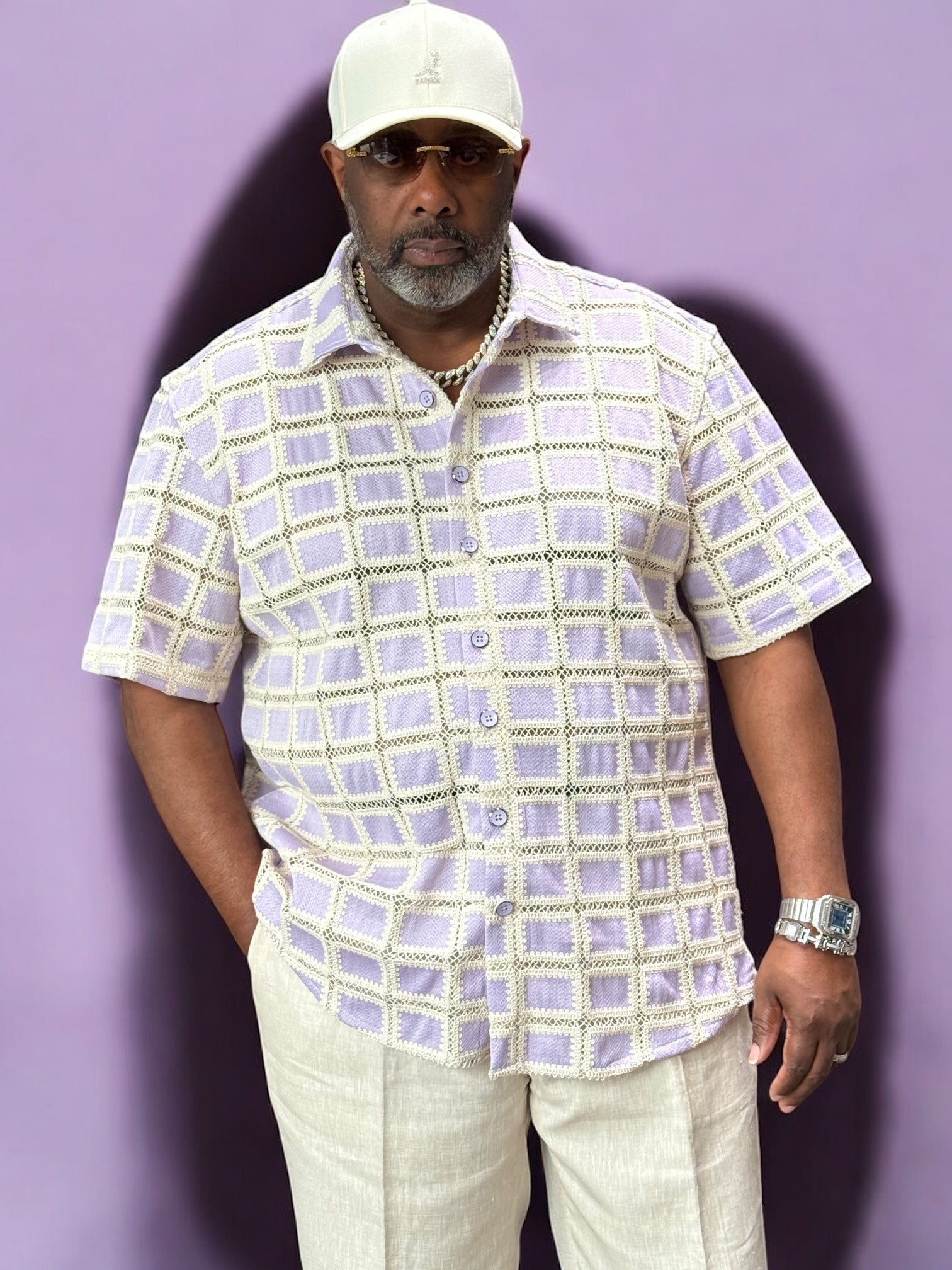 Lanzino "Luxe" Short Sleeve Shirt (Lilac) 119