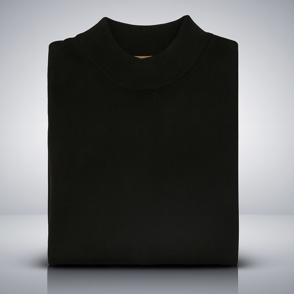 Inserch Cotton Blend Mock Sweater (Black)