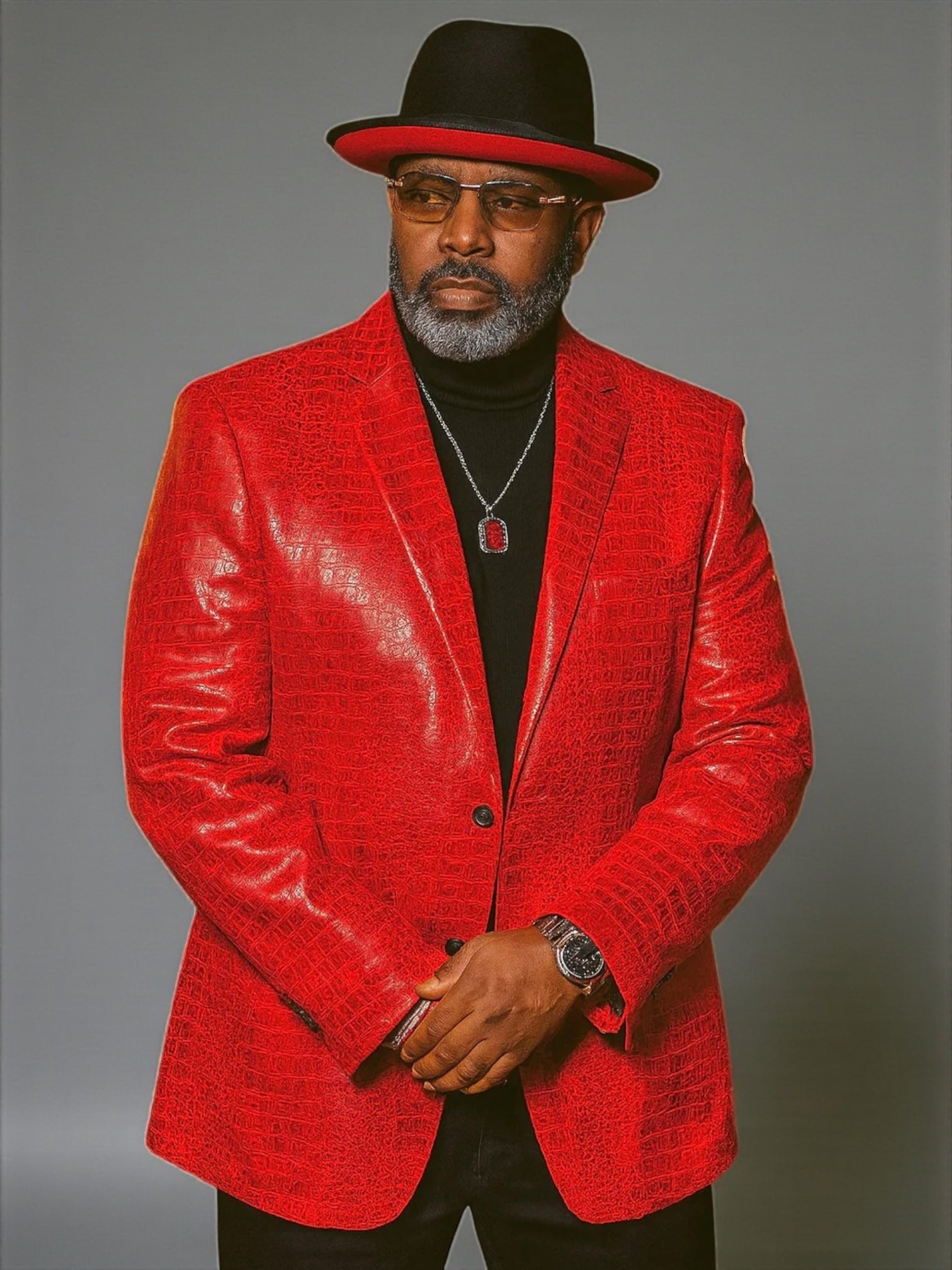 Croco Printed "King" Blazer (Red)