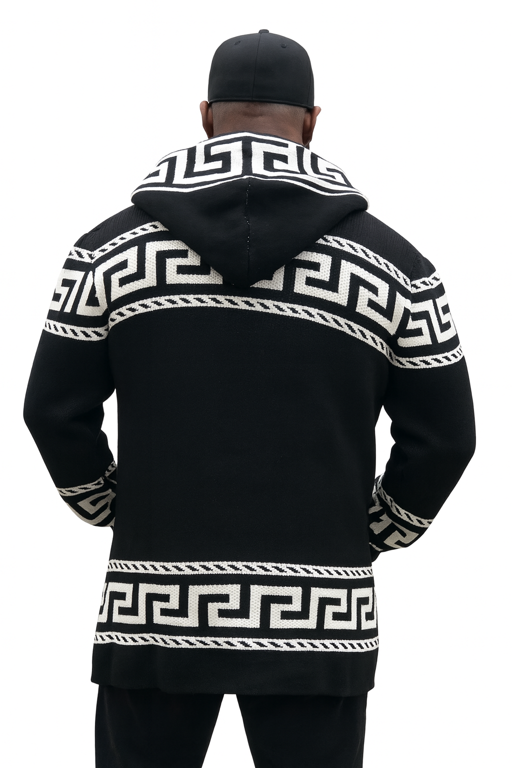 OIM "King" Cardigan 3/4 Length Sweater Jacket (Black)
