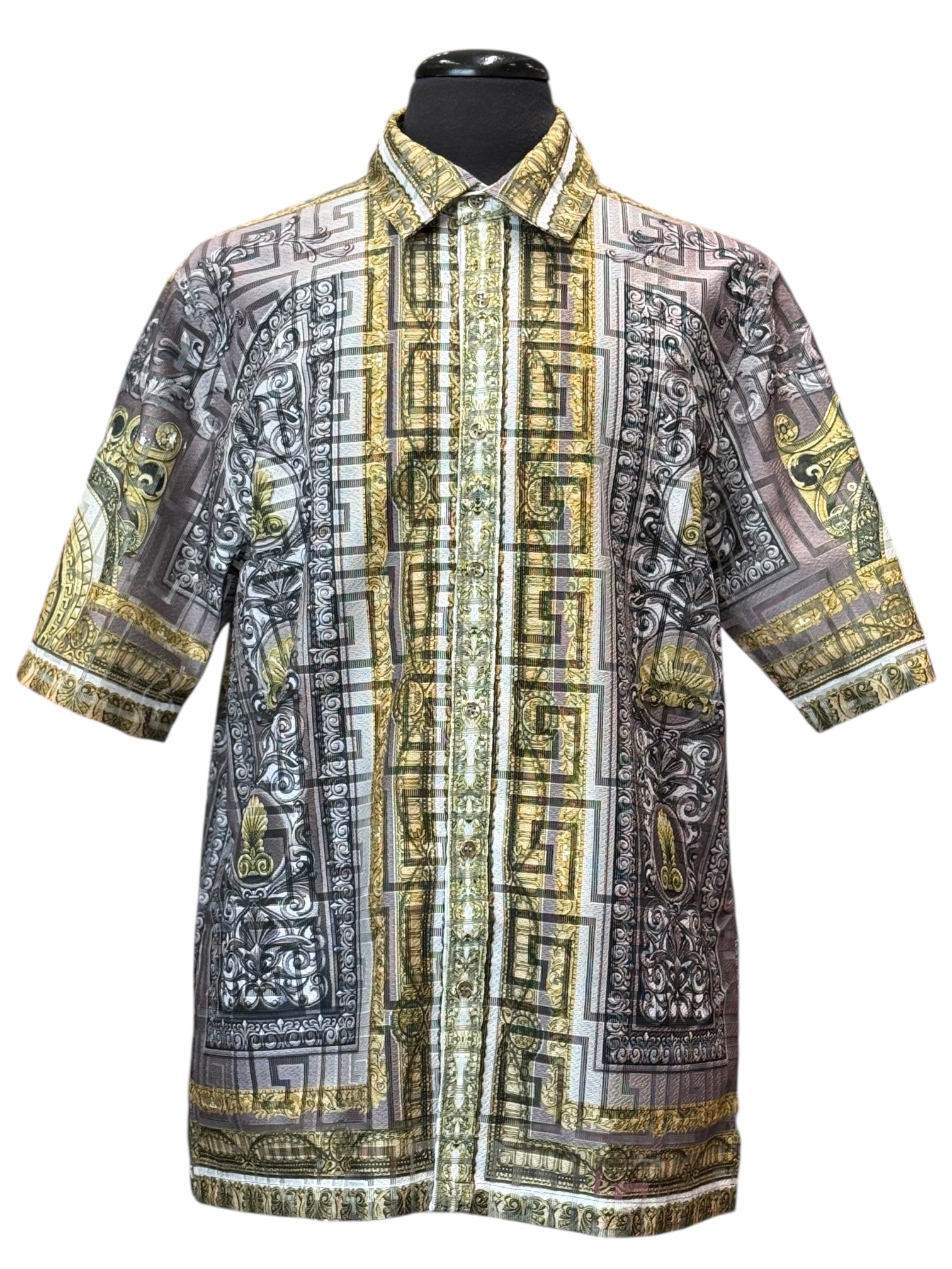 Prestige Lace Printed Shirt (Gray) 300
