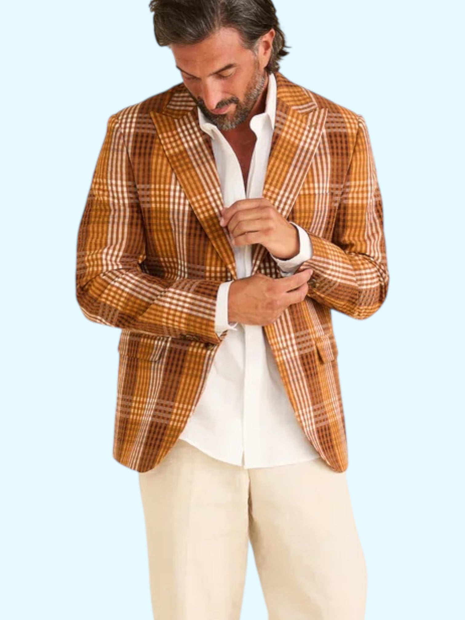Inserch Seersucker "Countach" Blazer (Brown Multi)