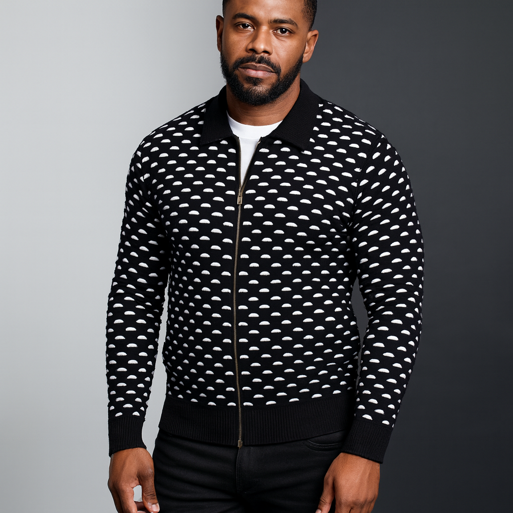 Prestige "Veskal" Full Zip Sweater (Black) 280