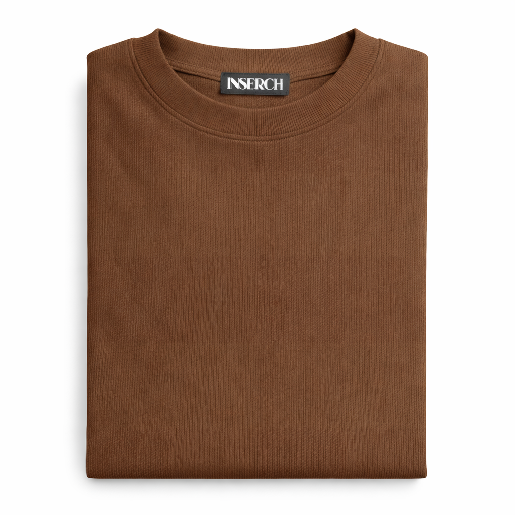 Inserch Men’s Short Sleeve Mock Neck Sweater - Brown