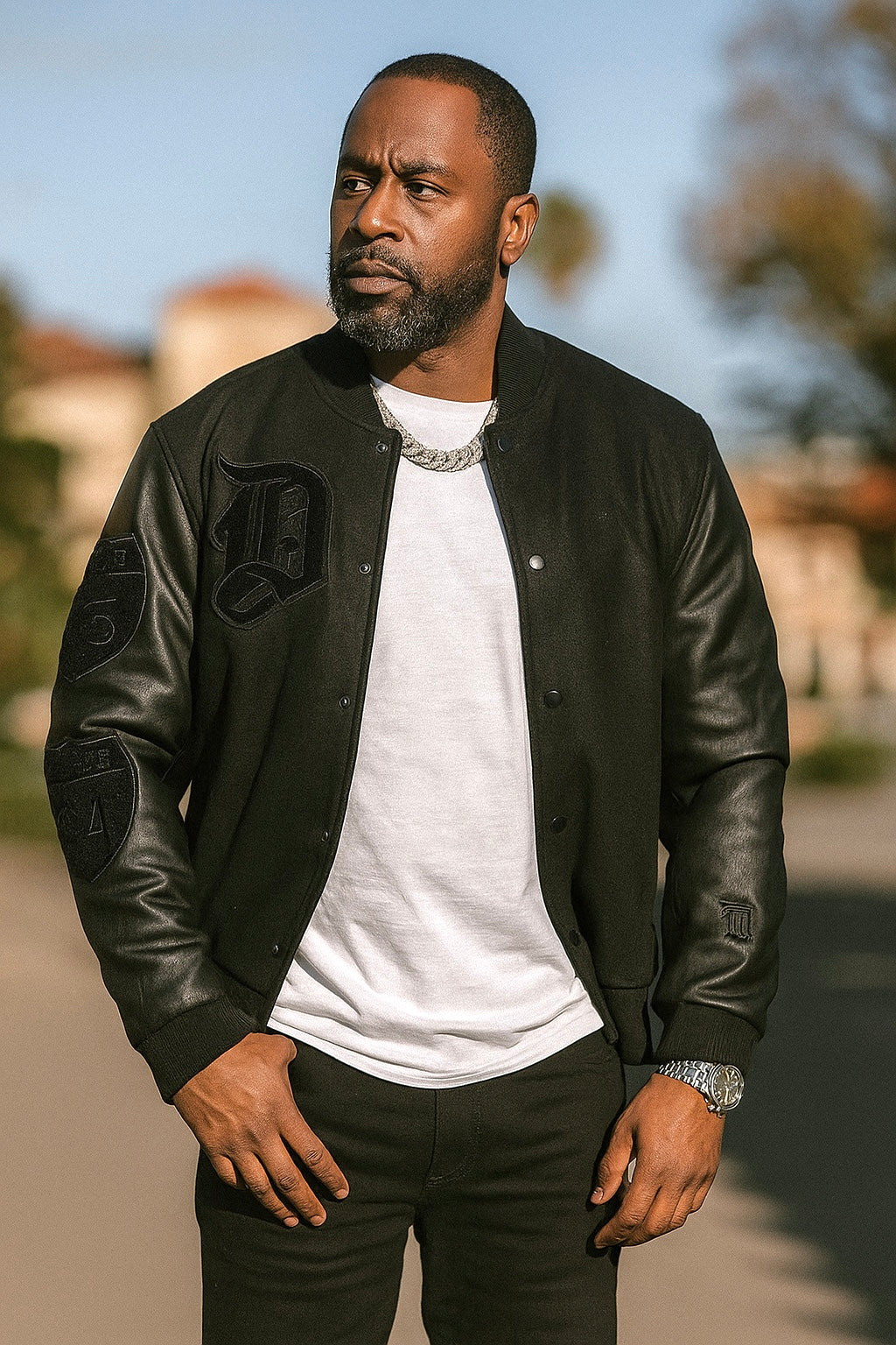 Jordan Craig "D Logo" Bomber Jacket (Black)