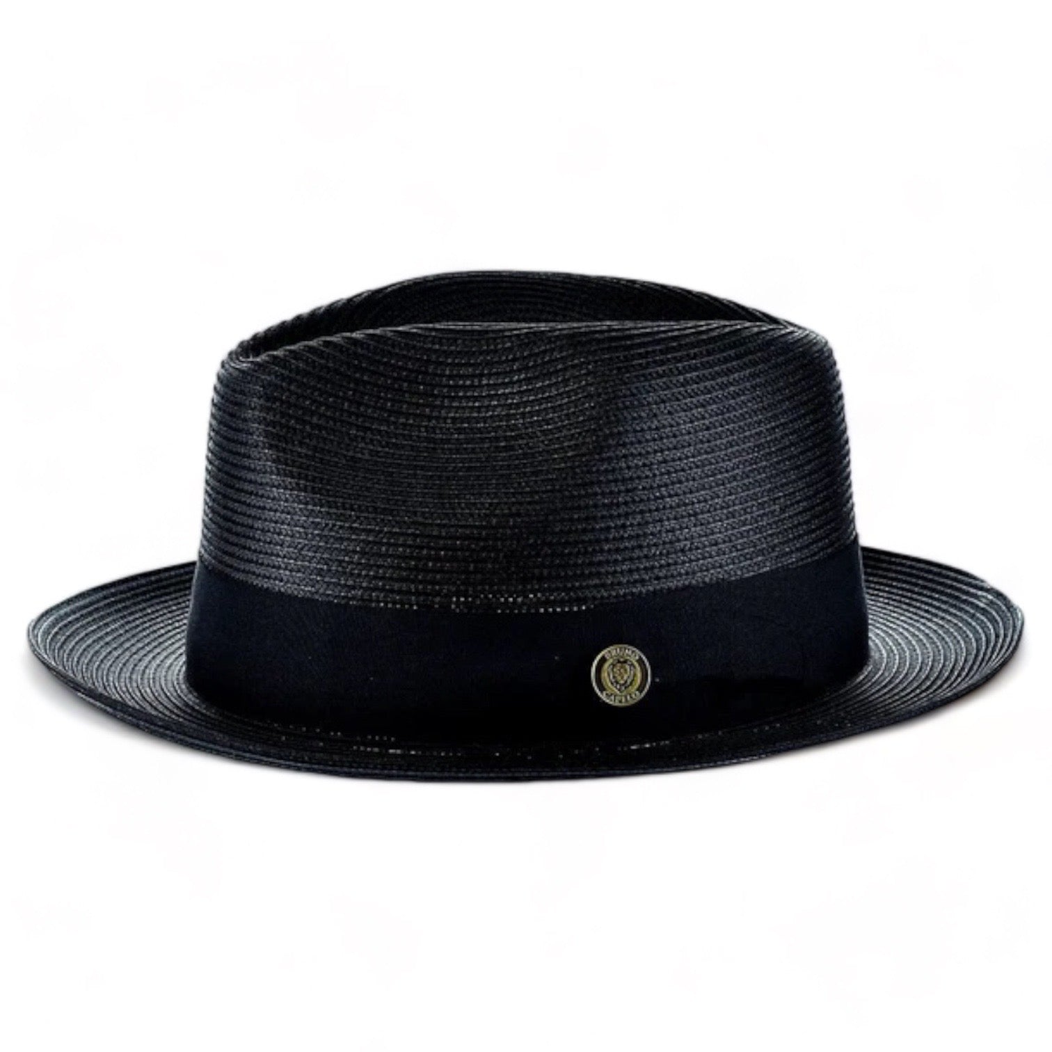Bruno Straw "Francesco" Hat (Black)
