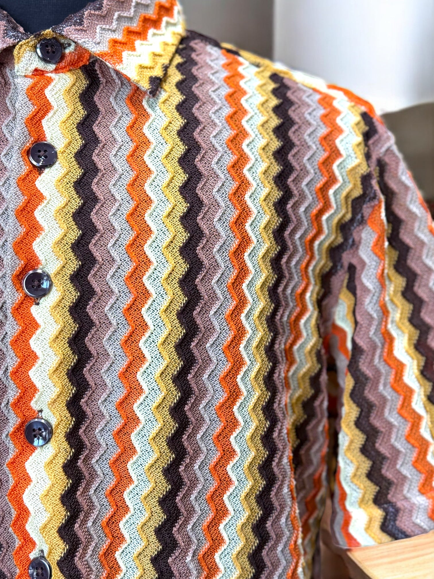 Lanzino "Woven" Short Sleeve Shirt (Orange) 107