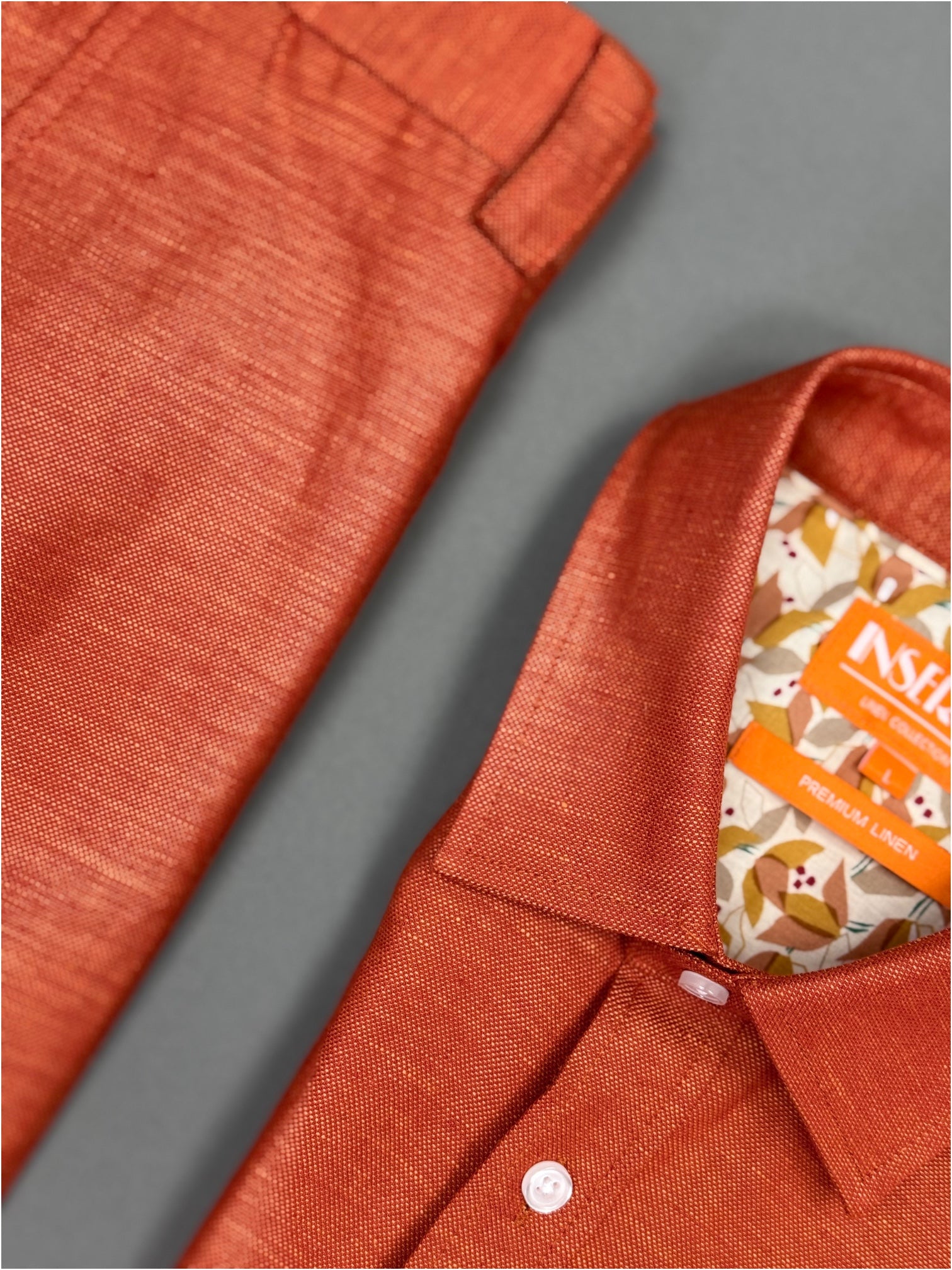 Inserch Linen S/S Shirt (Rust) 7172