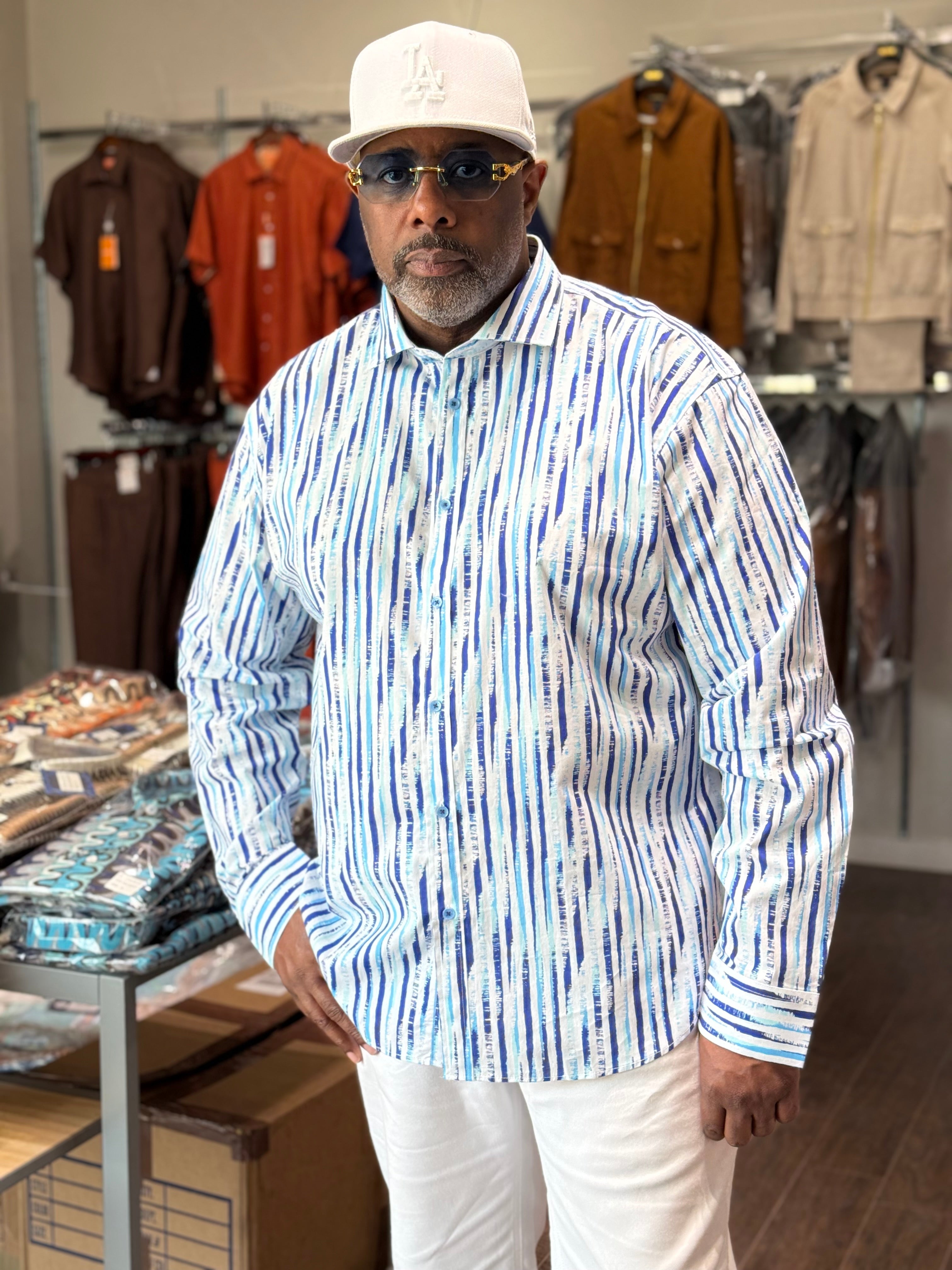 Cigar Couture "Sunset2" Shirt (Blue) 1570
