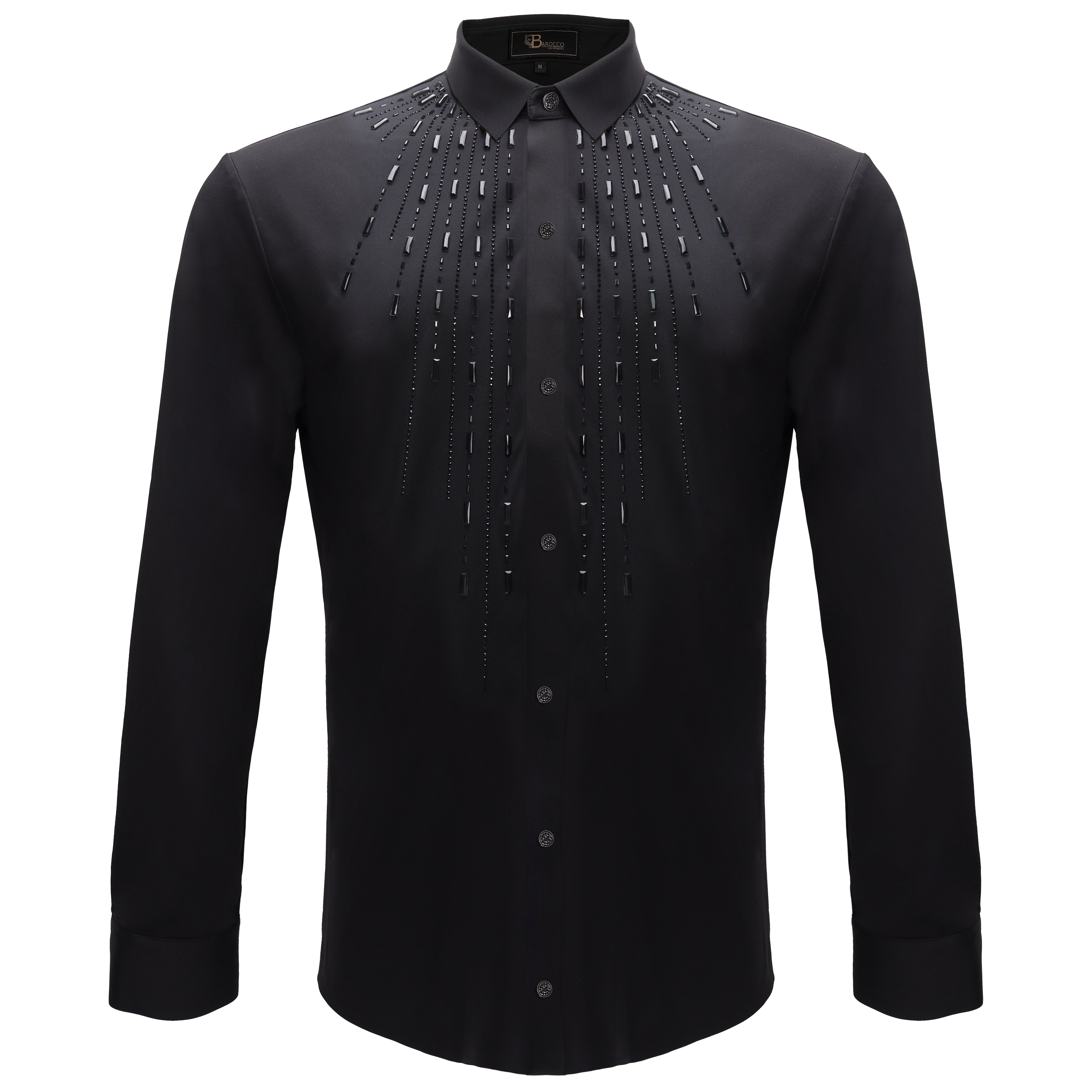 Crystal Flex Button-Up Shirt BLACK/BLACK