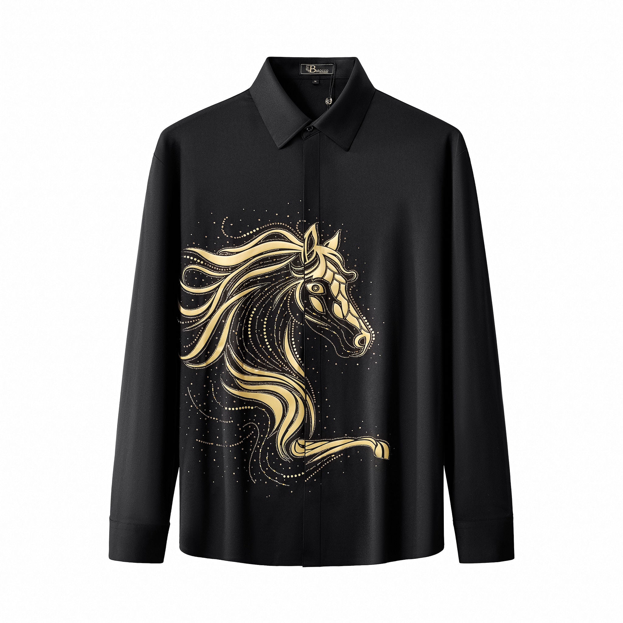 Stallion Embellished LS Shirt BLACK
