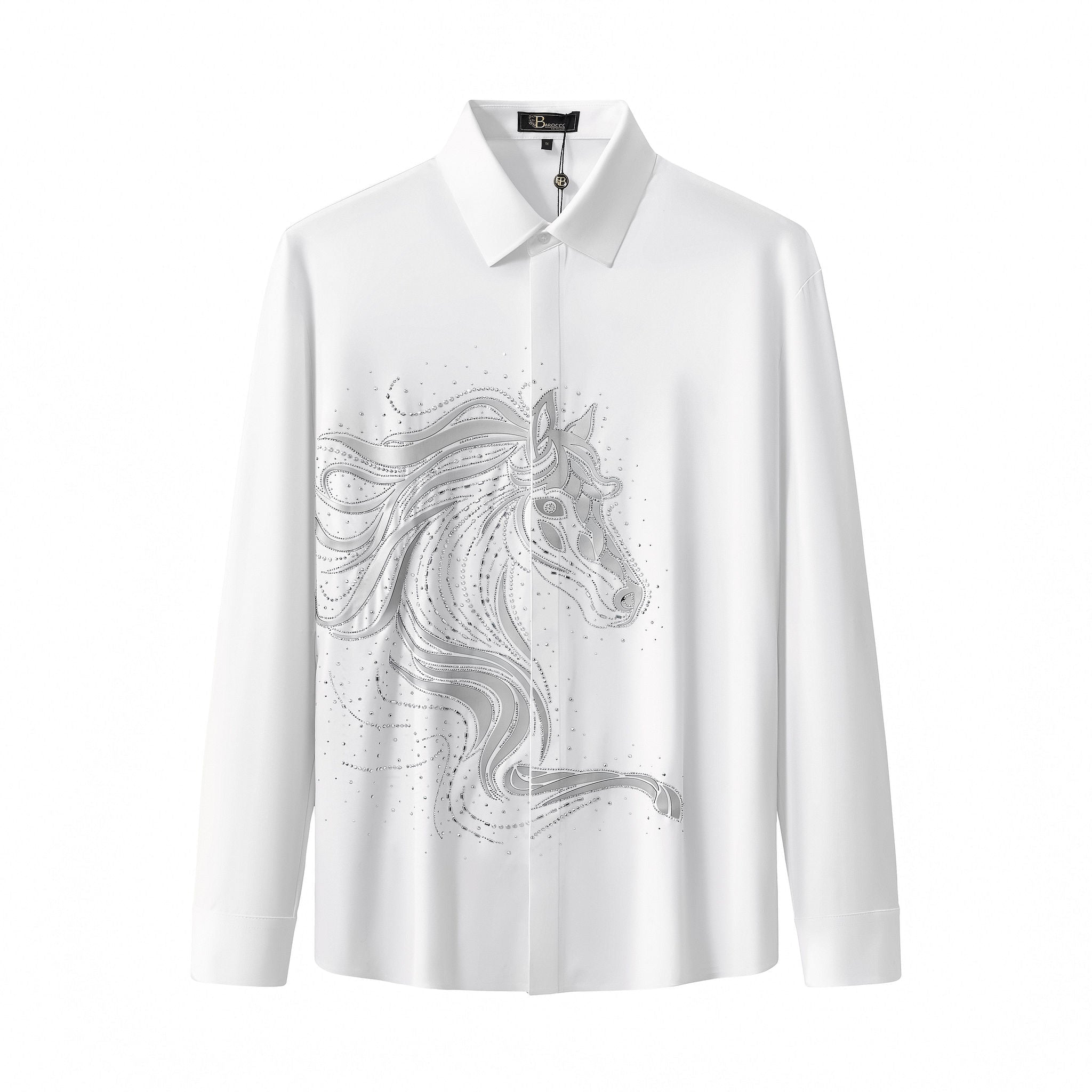 Stallion Embellished LS Shirt WHITE
