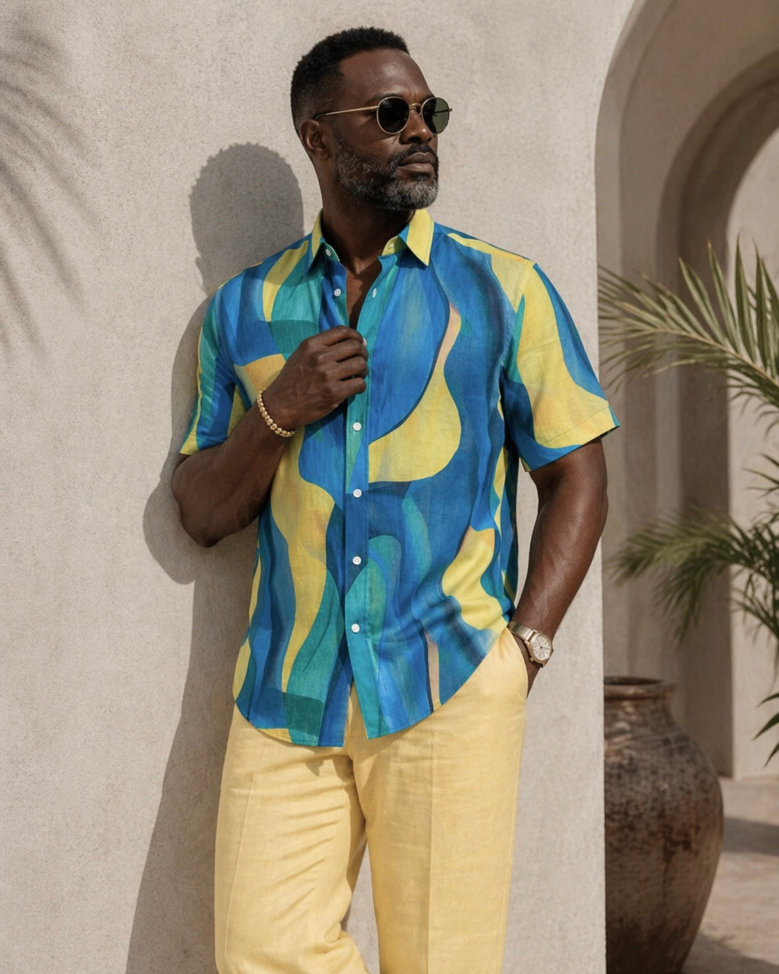 Inserch Premium Linen Shirt - Yuzu Caspian SS7921