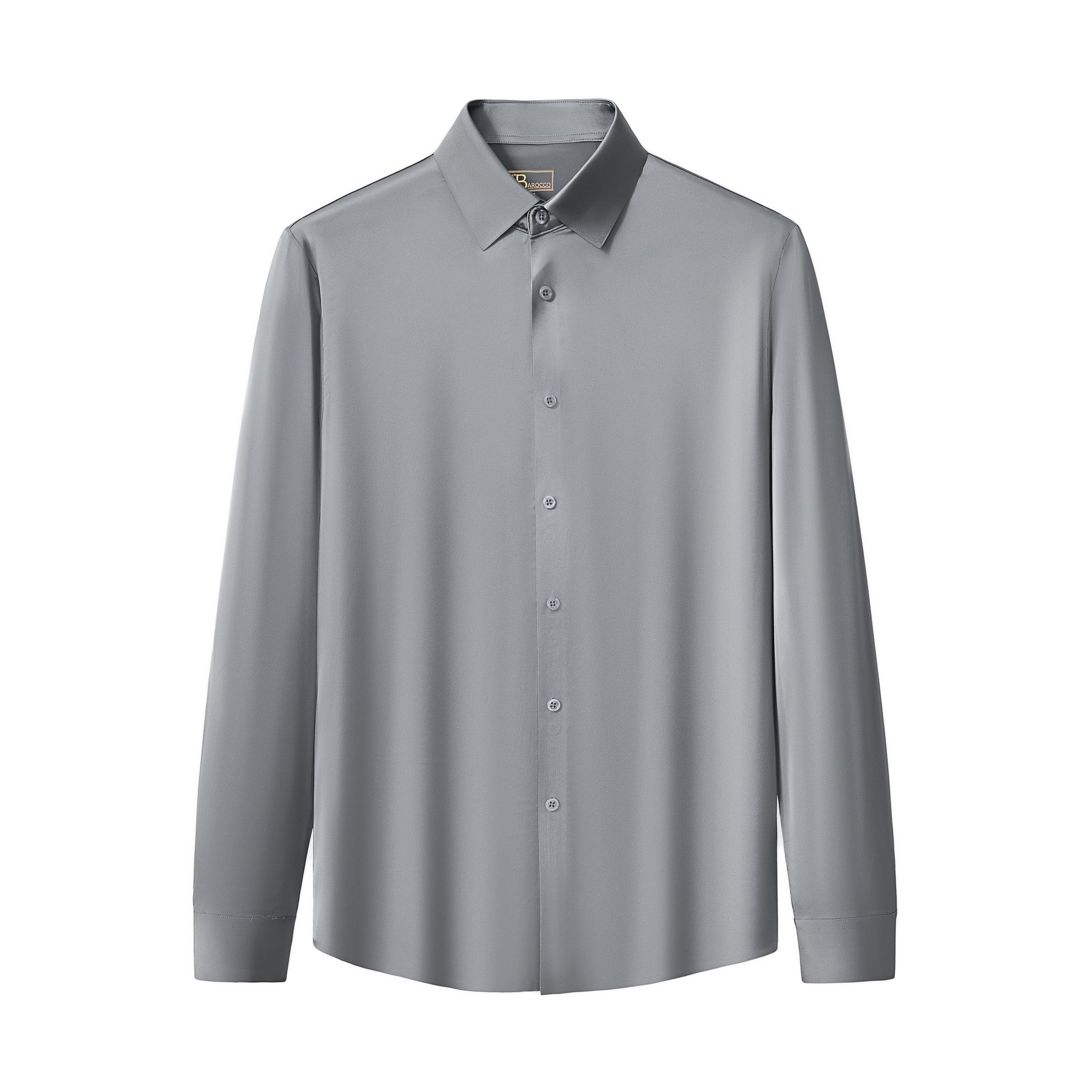 SIGNATURE SATIN STITCHLESS LS Shirt GREY