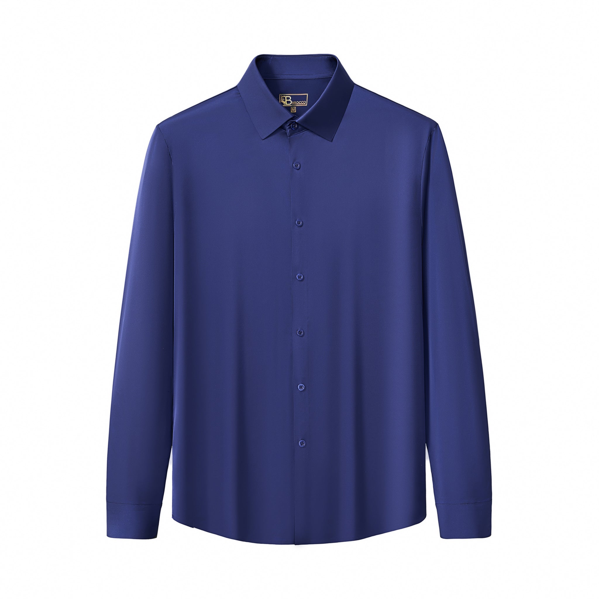 SIGNATURE SATIN STITCHLESS LS Shirt NAVY