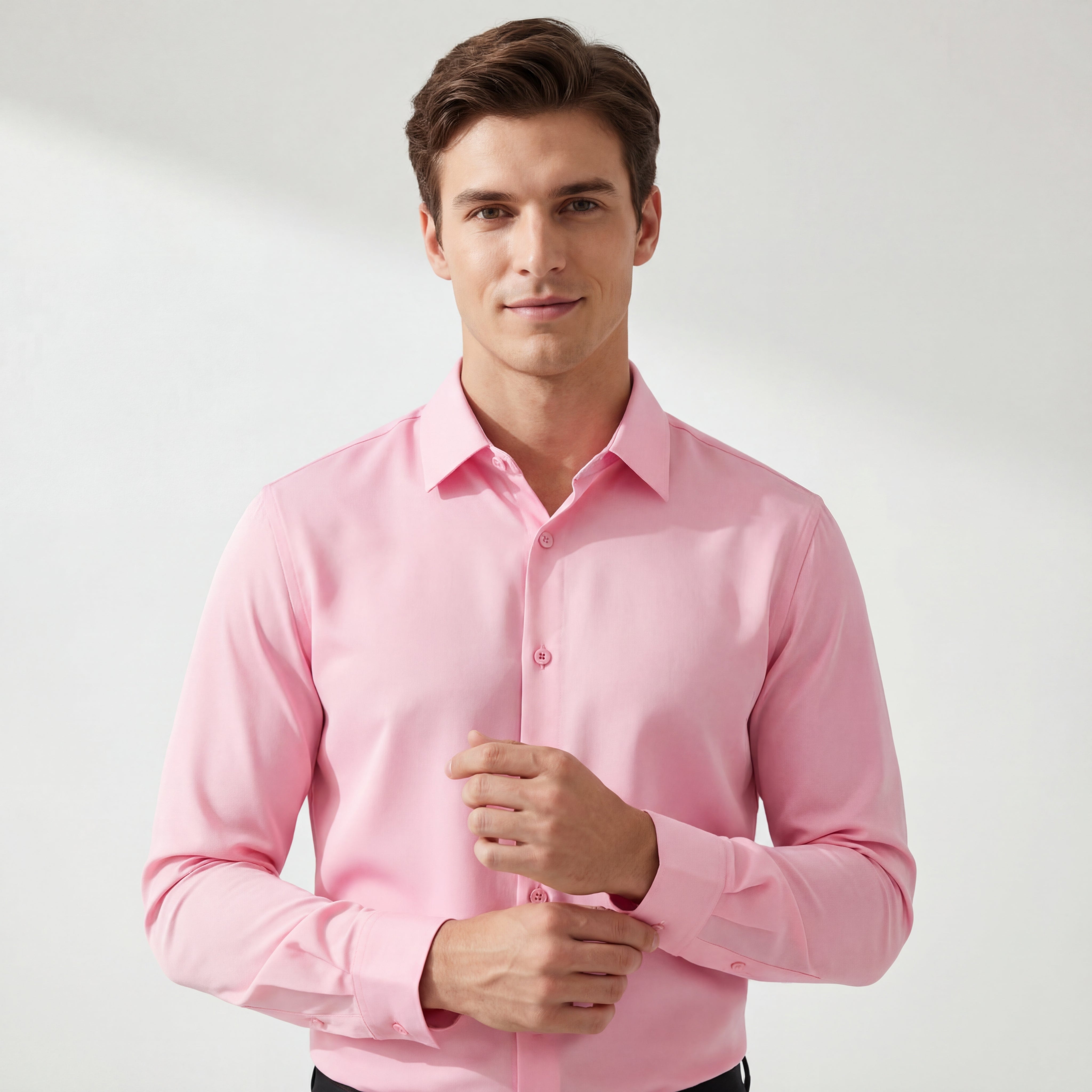 SIGNATURE SATIN STITCHLESS LS Shirt PINK