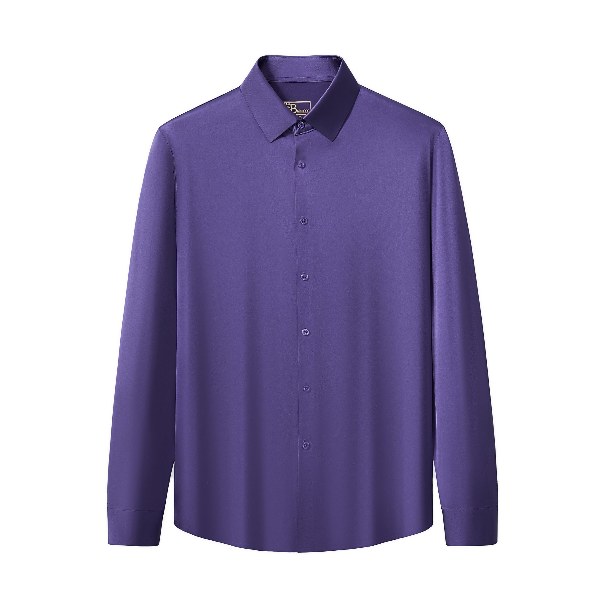 SIGNATURE SATIN STITCHLESS LS Shirt PURPLE