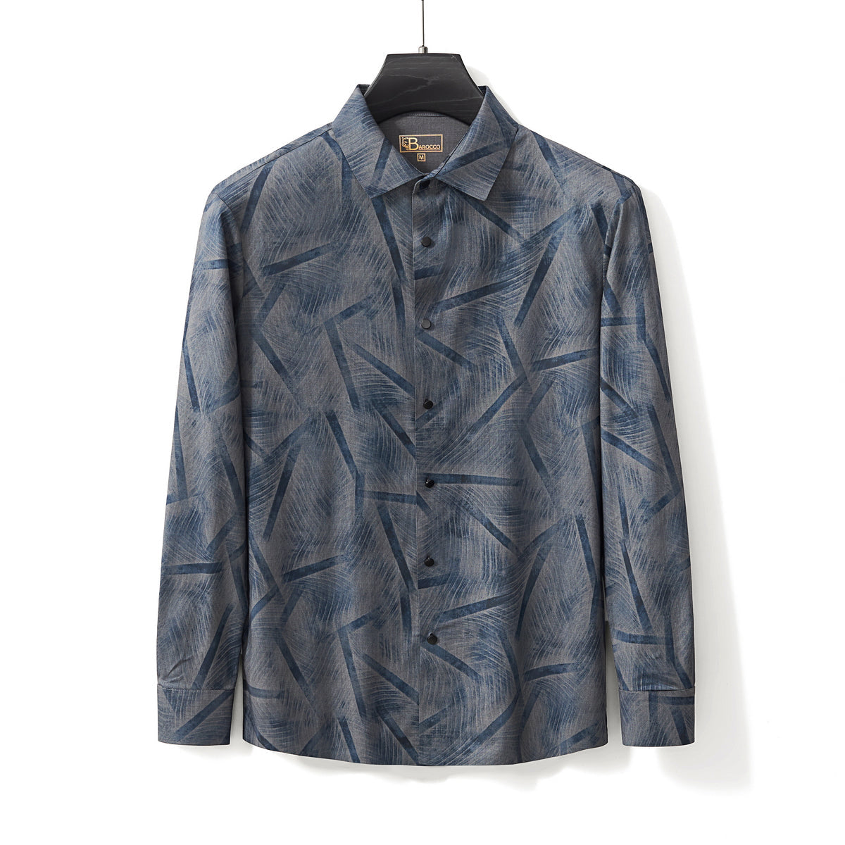 Inkstroke Geo Stitchless Shirt NAVY