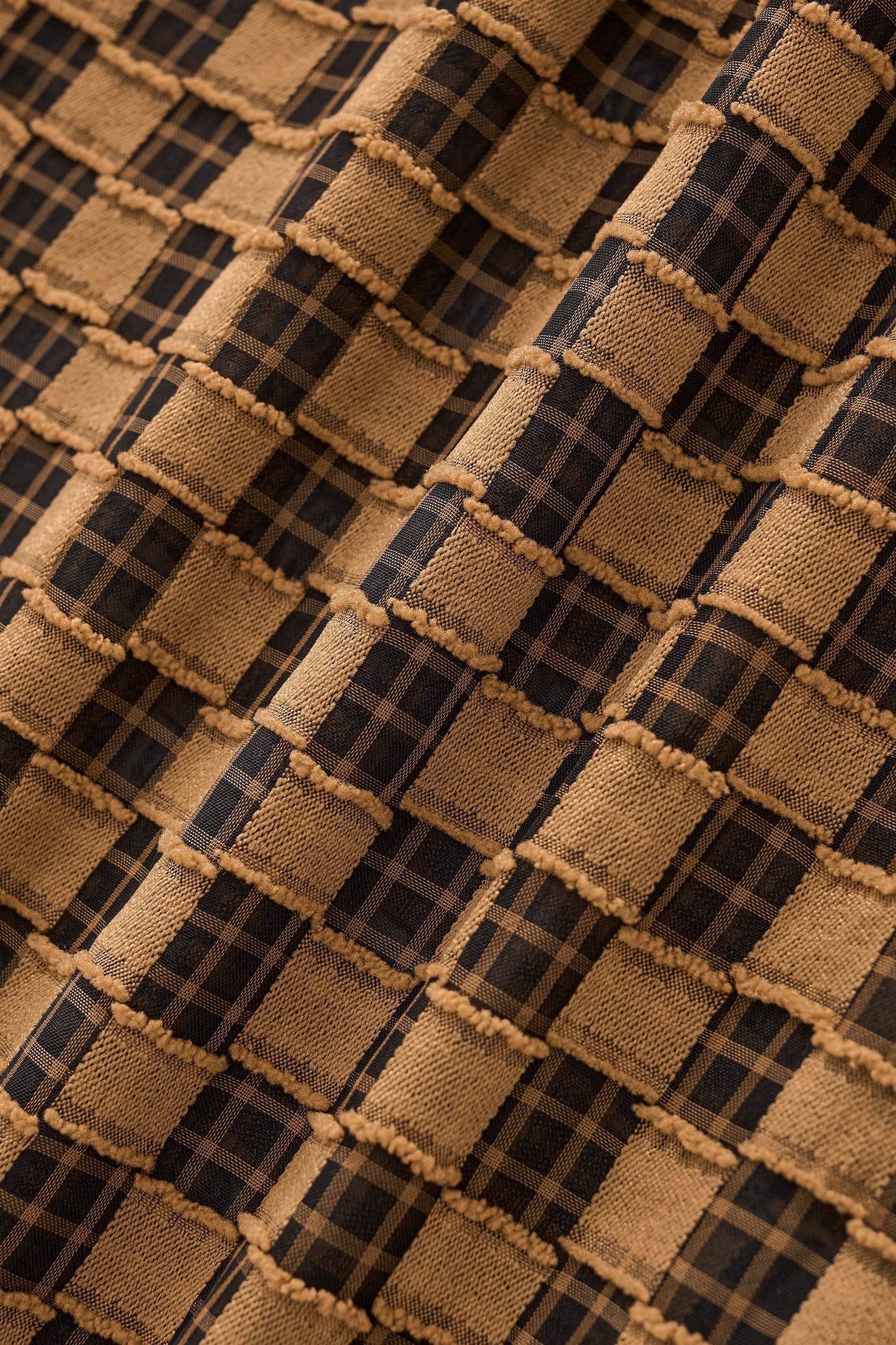 Textured Grid Shirt KHAKI