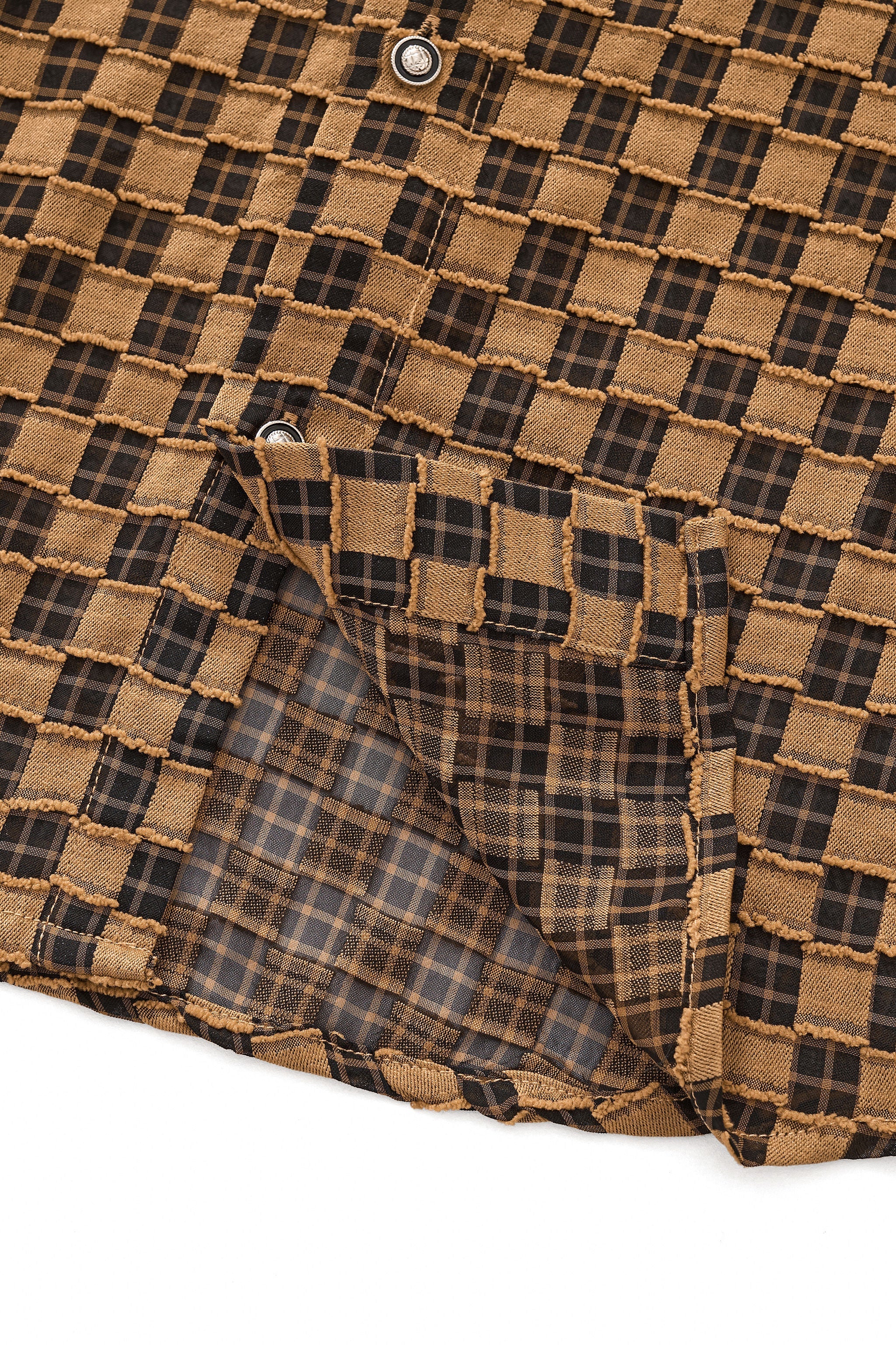 Textured Grid Shirt KHAKI