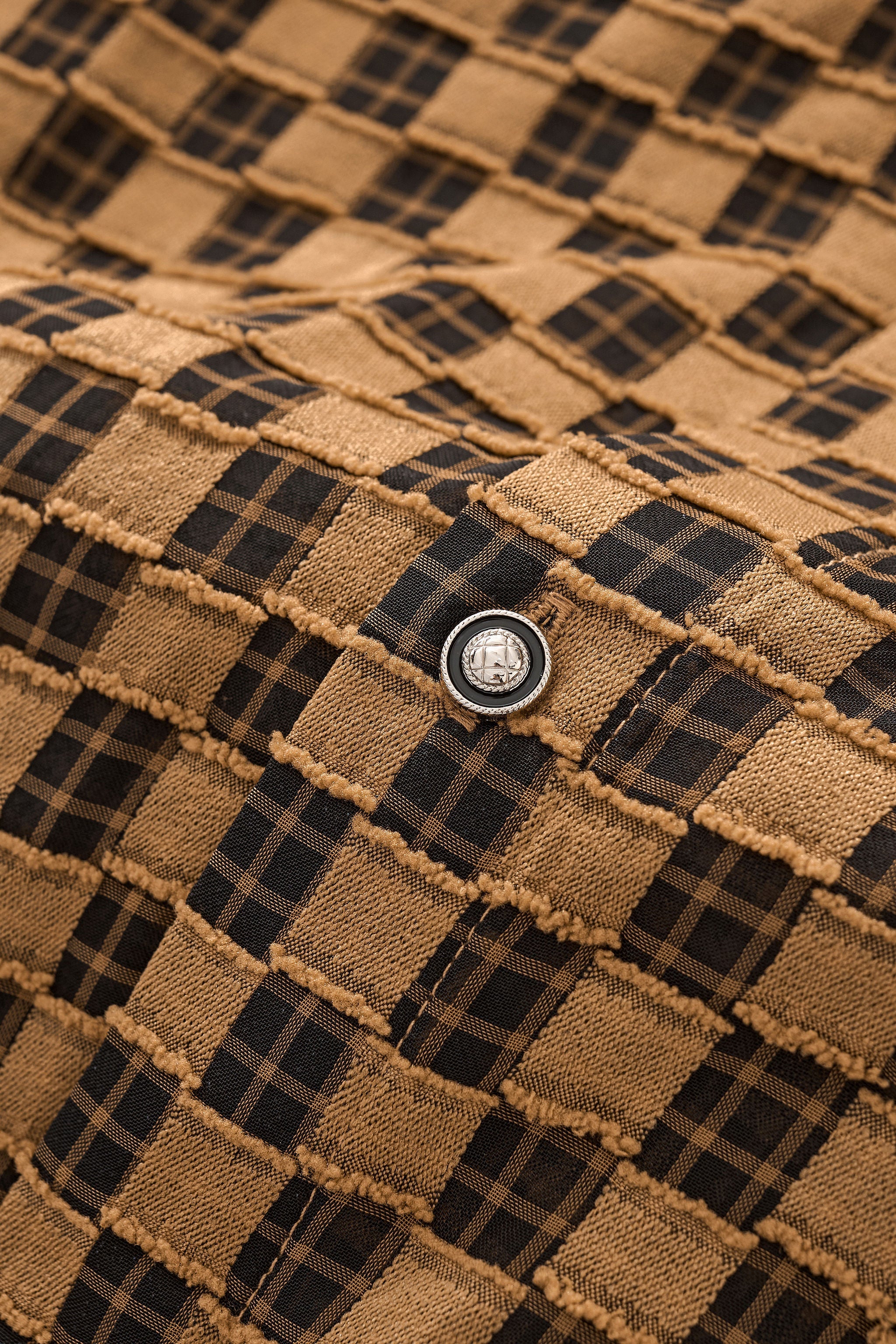 Textured Grid Shirt KHAKI